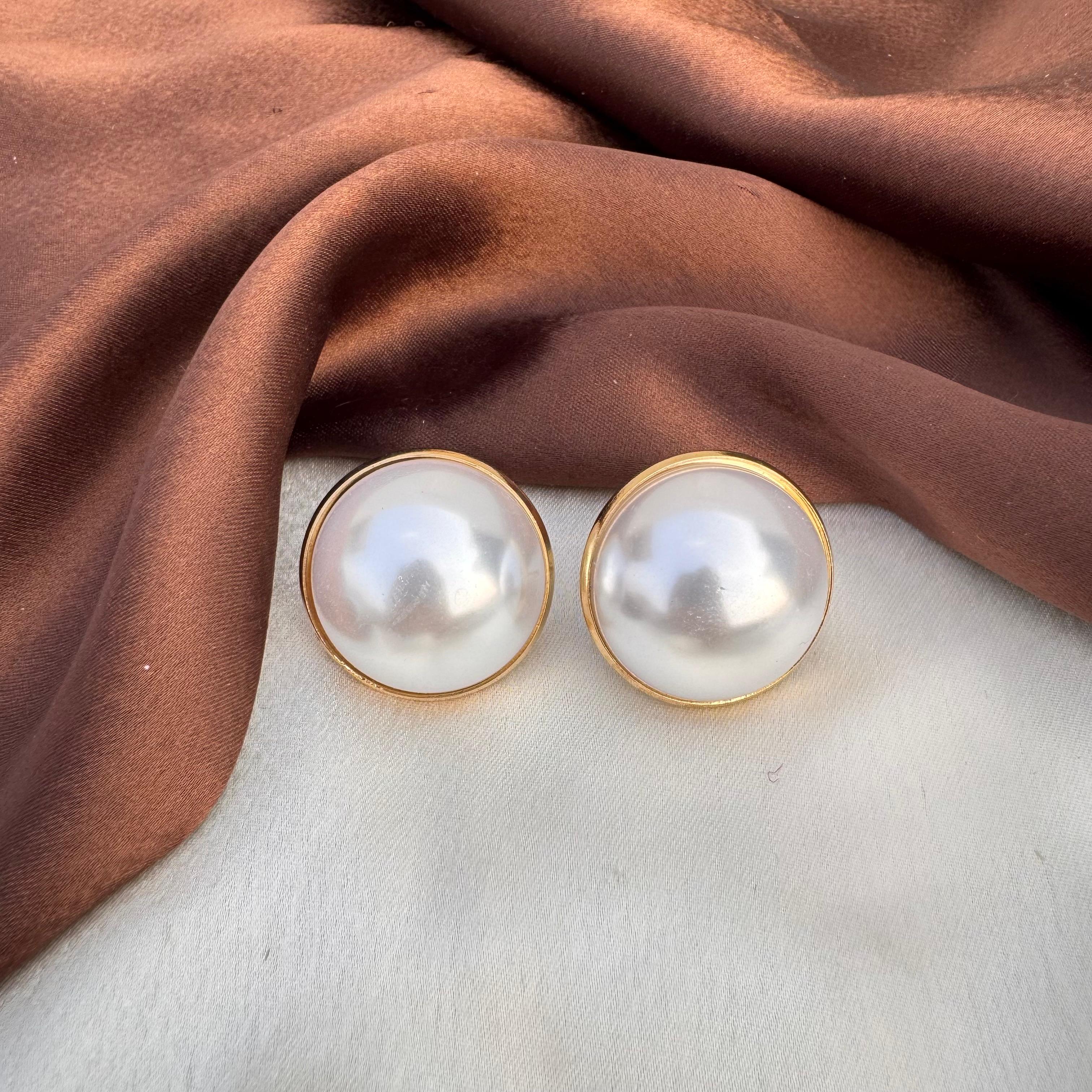 TFC Sassy Pearl Gold Plated Stud Earrings