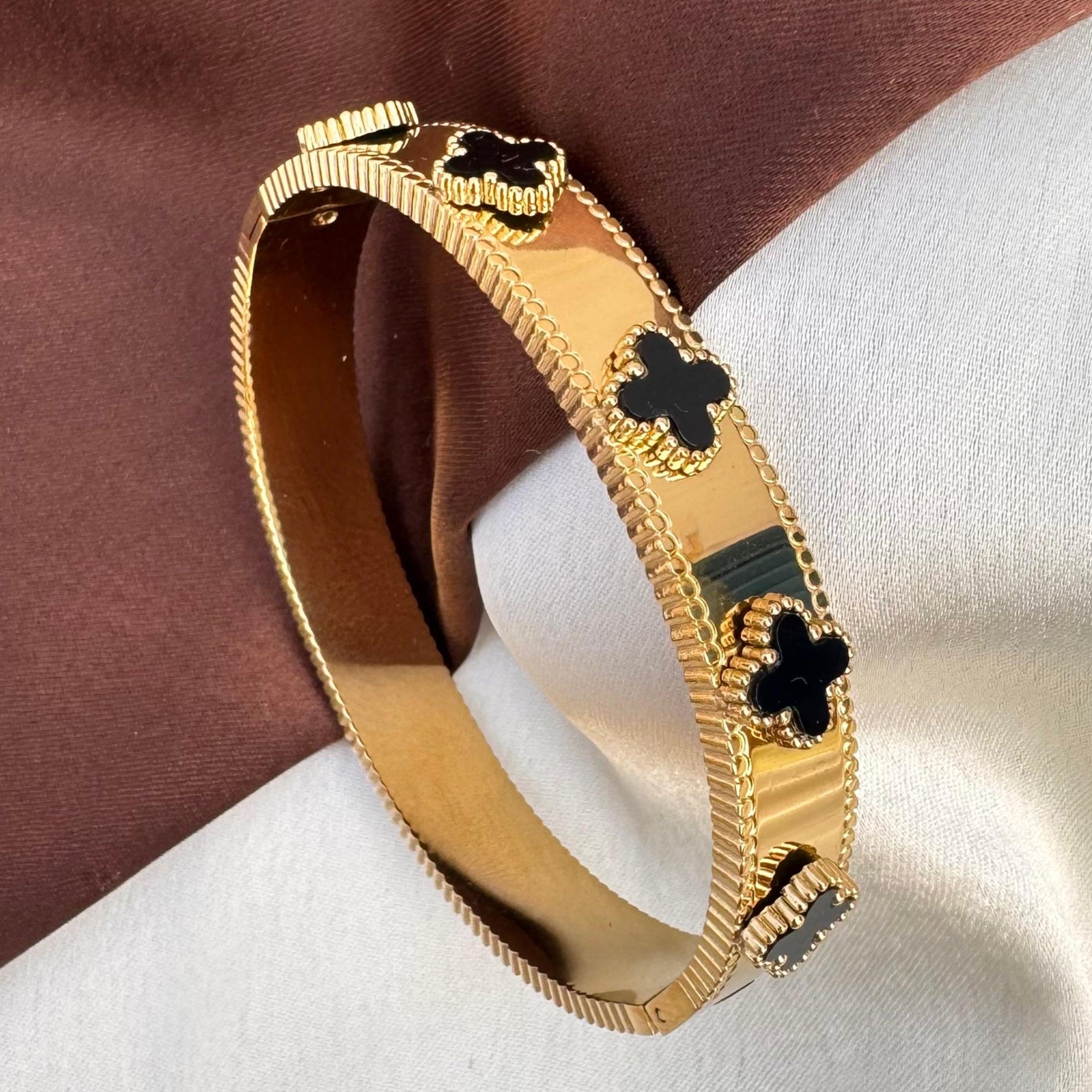 TFC Size 2.6 Silken Bloom Gold Plated Bracelet Bangle