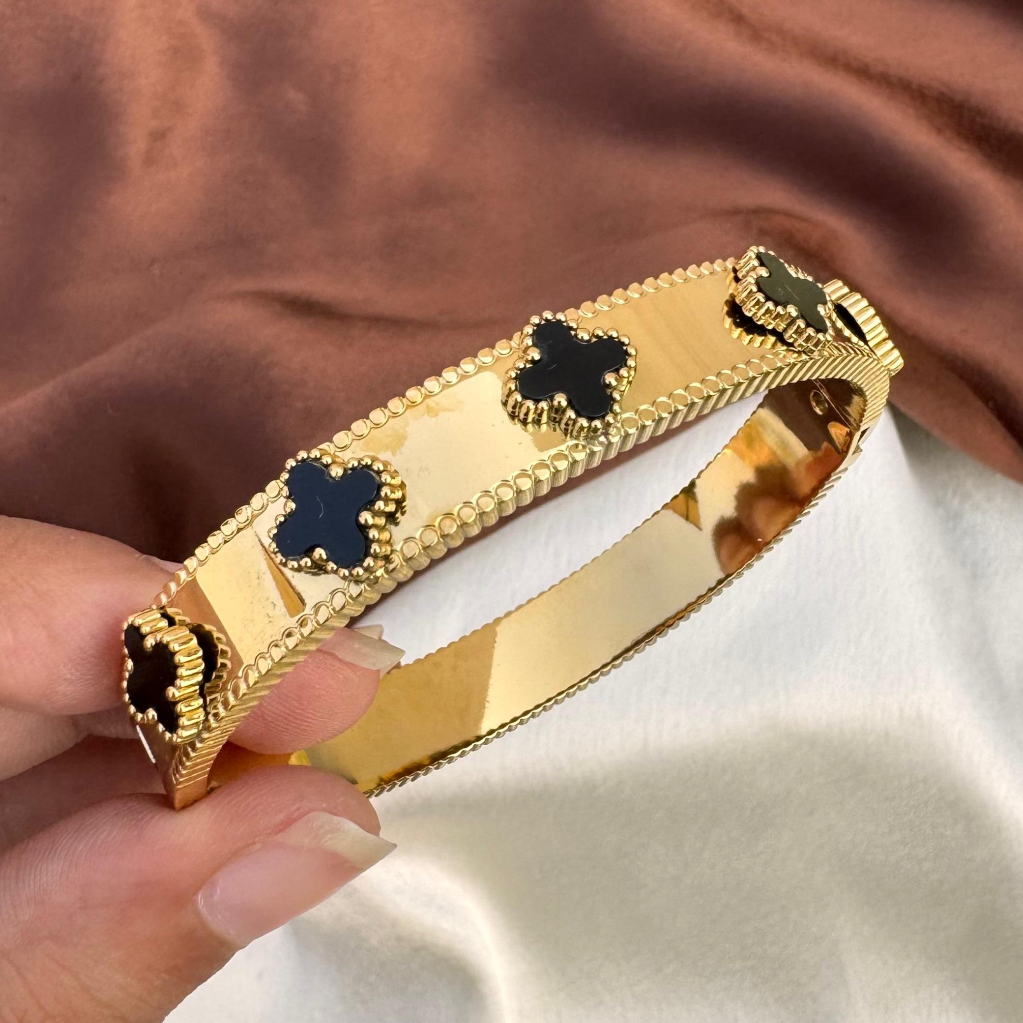 TFC Size 2.6 Silken Bloom Gold Plated Bracelet Bangle