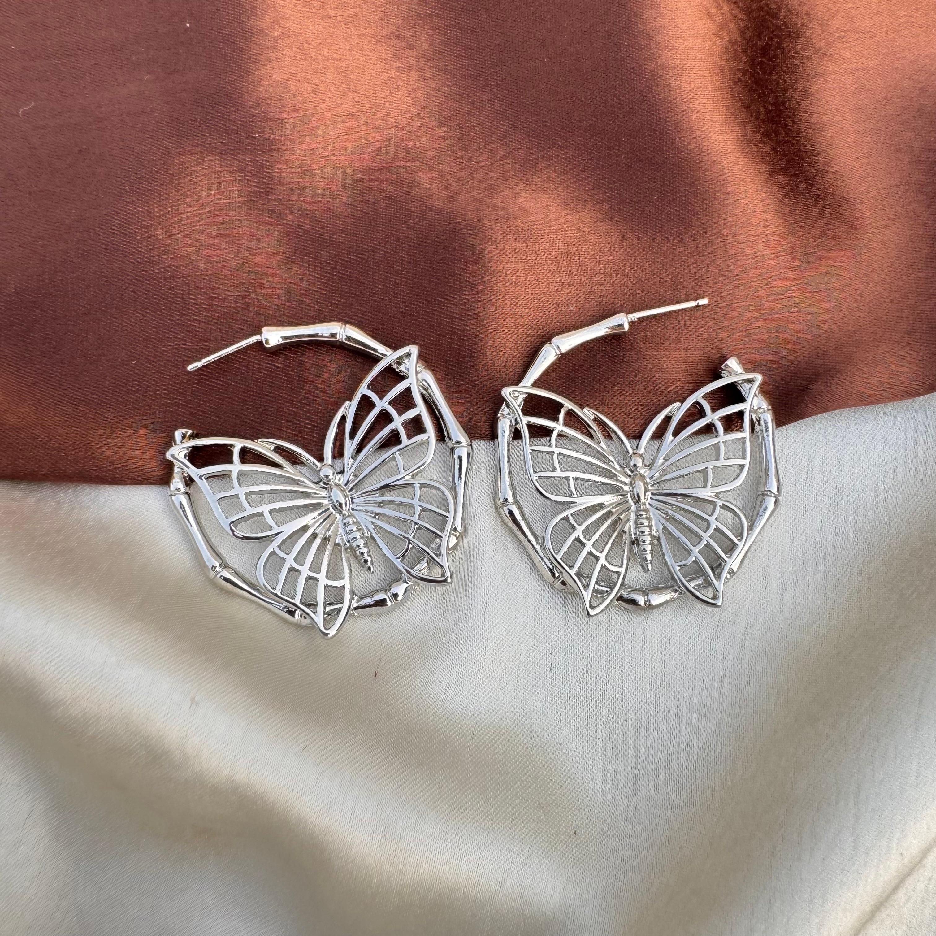 TFC Charmyfly Silver Plated Hoop Earrings