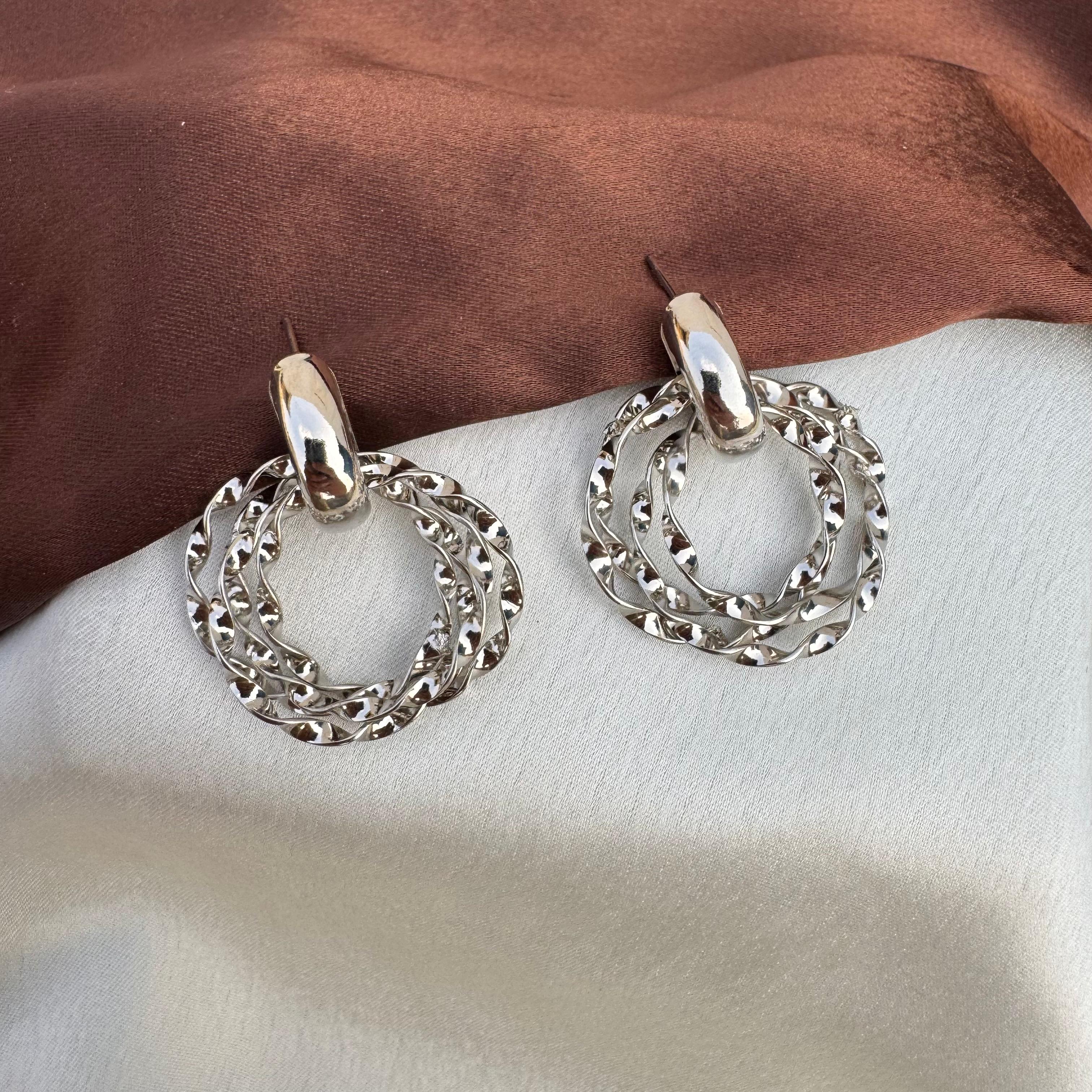 TFC Safari Shine Silver Plated Dangler Earrings