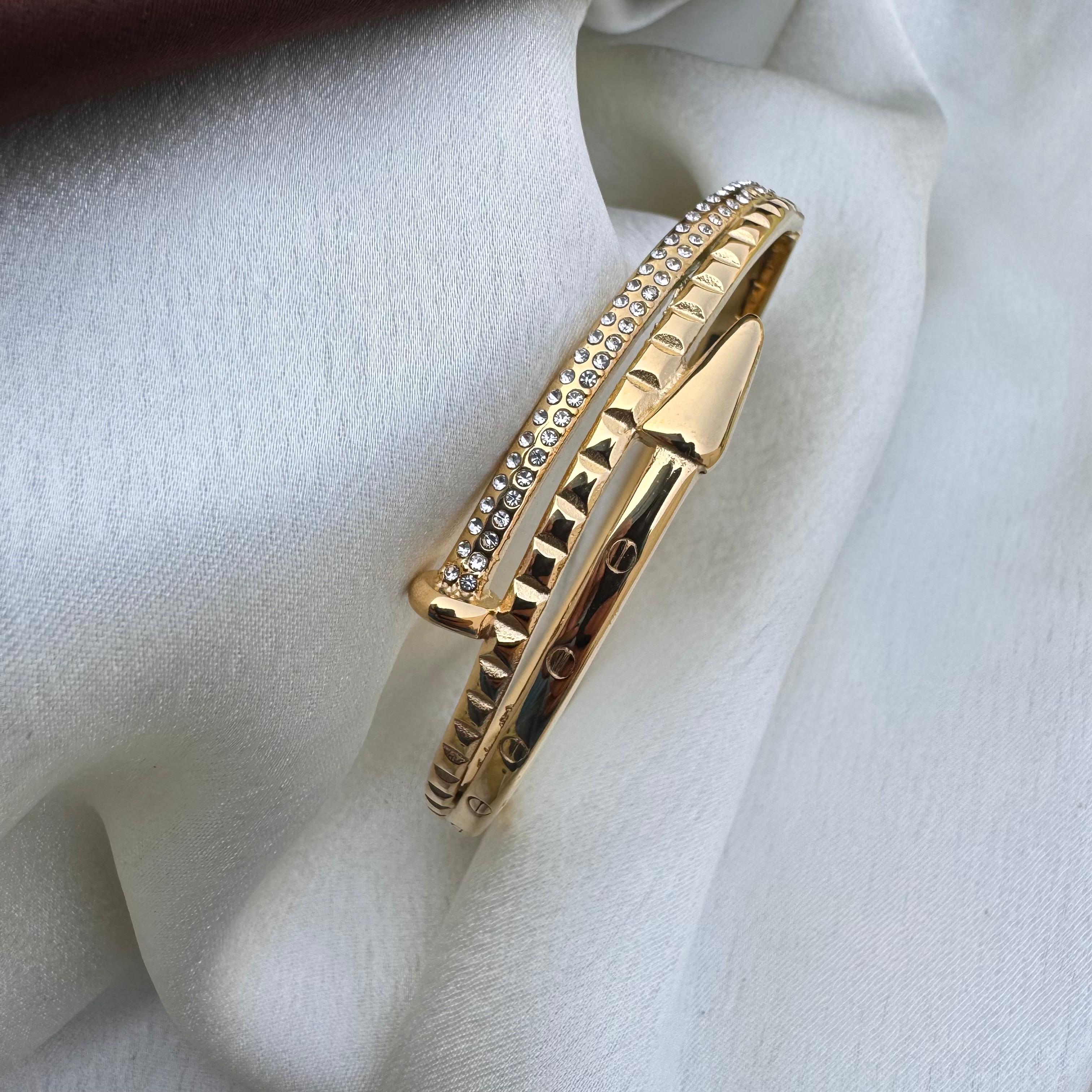 TFC Size 2.6 Sparkle Sugar Gold Plated Bracelet Bangle