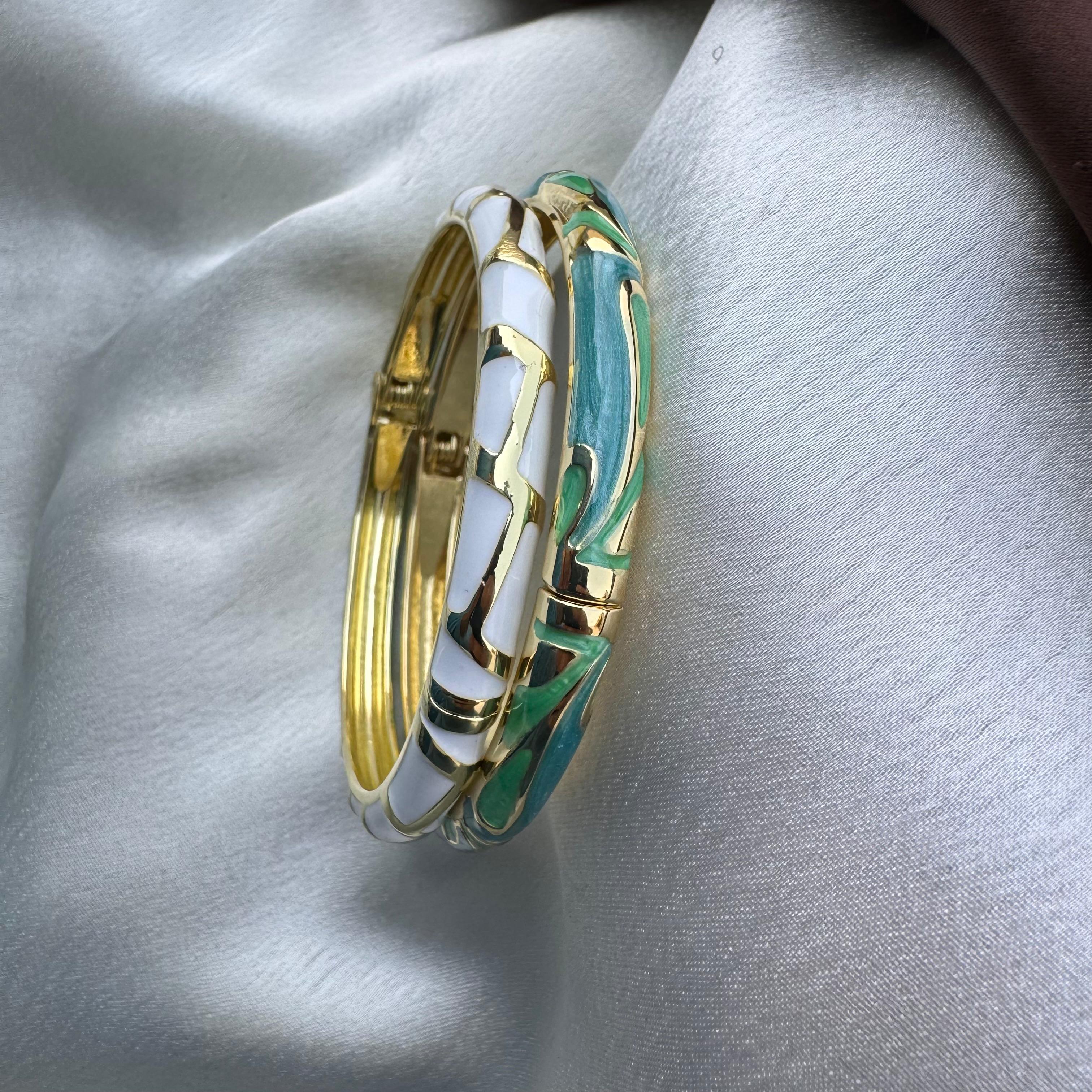 TFC Size 2.6 IcyI Ivory Gold Plated Bracelet Bangle Combo Set