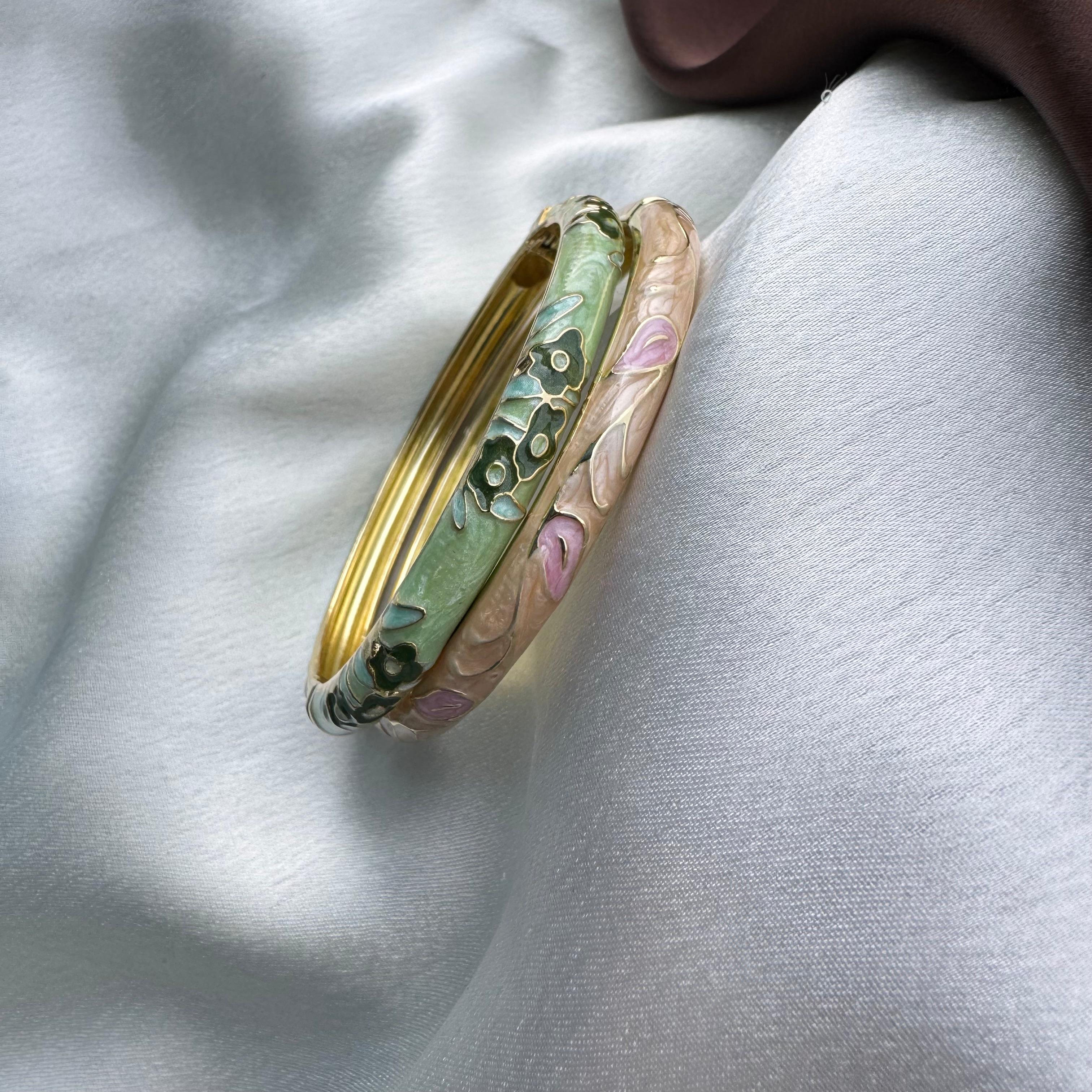 TFC Forest Blush Gold Plated Bracelet Bangle Combo Set (size 6.0)