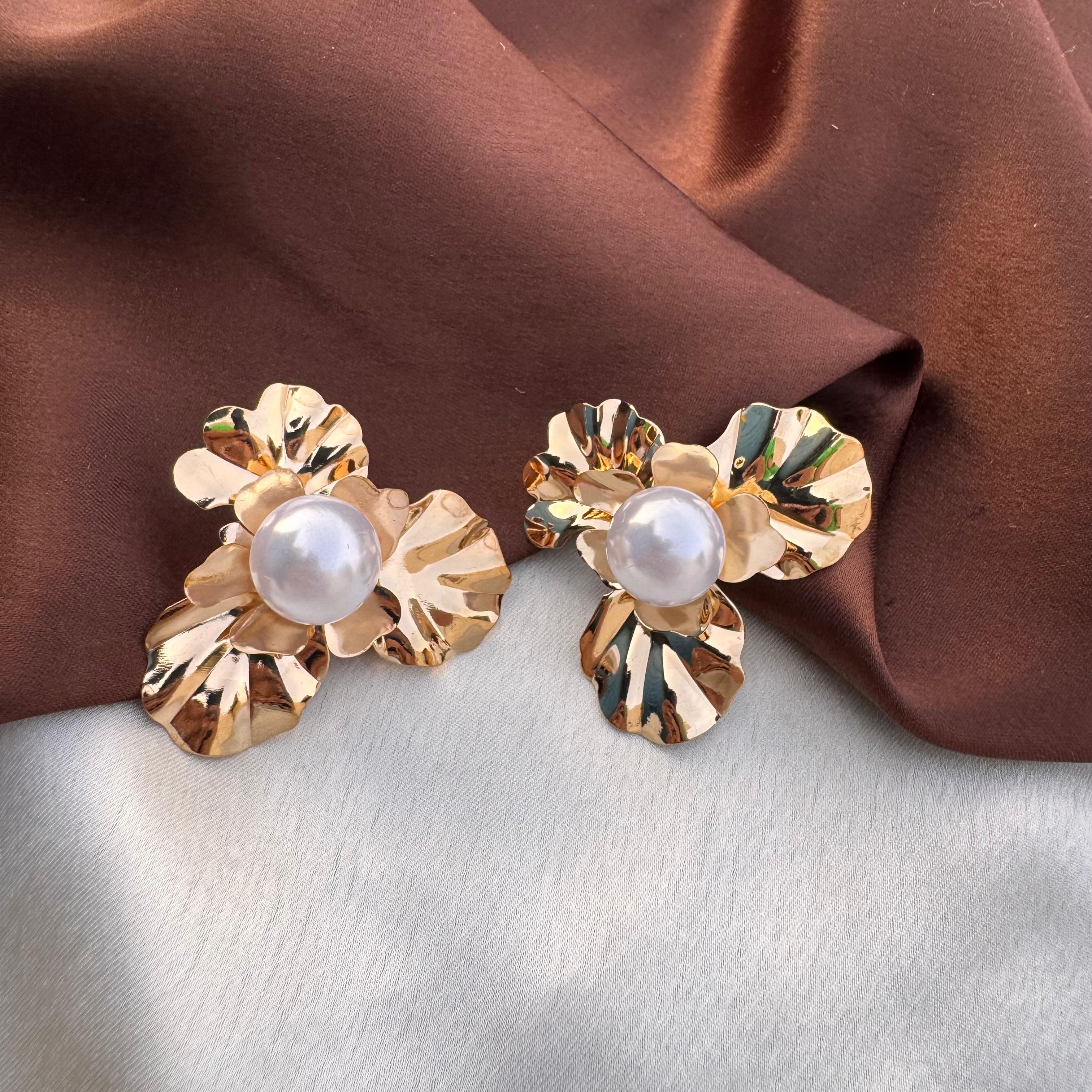 TFC Monarch Gold Plated Stud Earrings