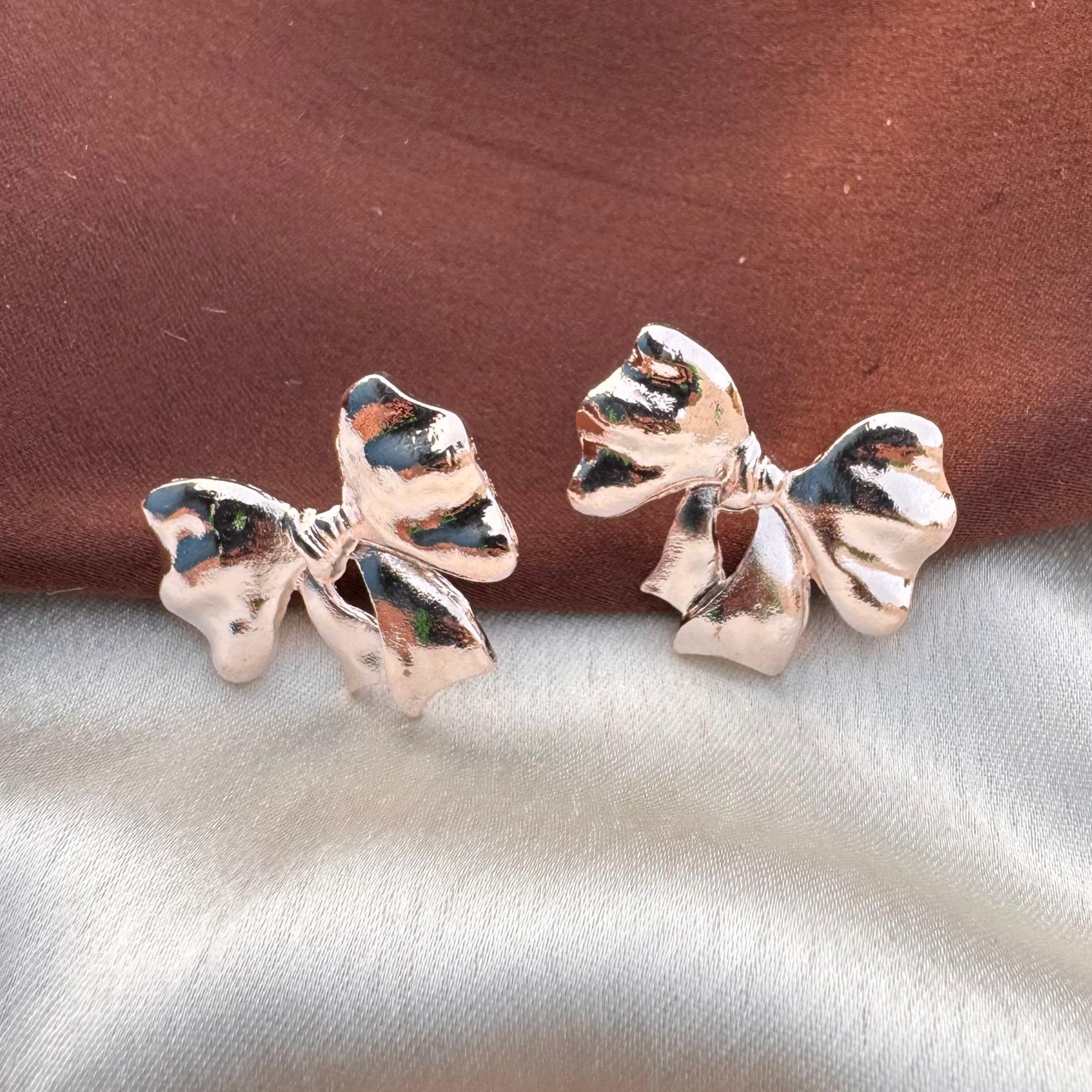 TFC Pristine Bow Rose Gold Plated Stud Earrings