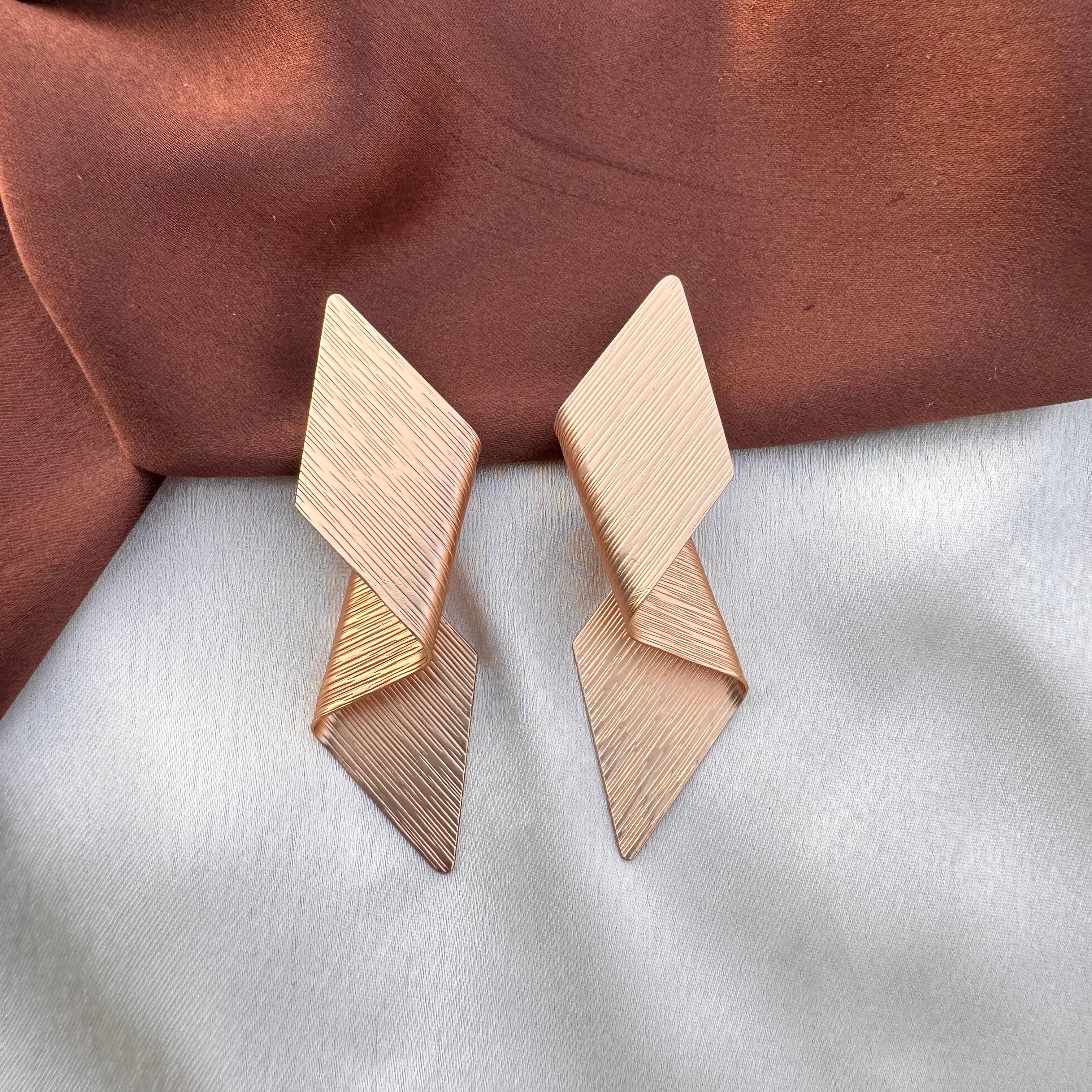 TFC Electric Spark Rose Gold Plated Dangler Earrings