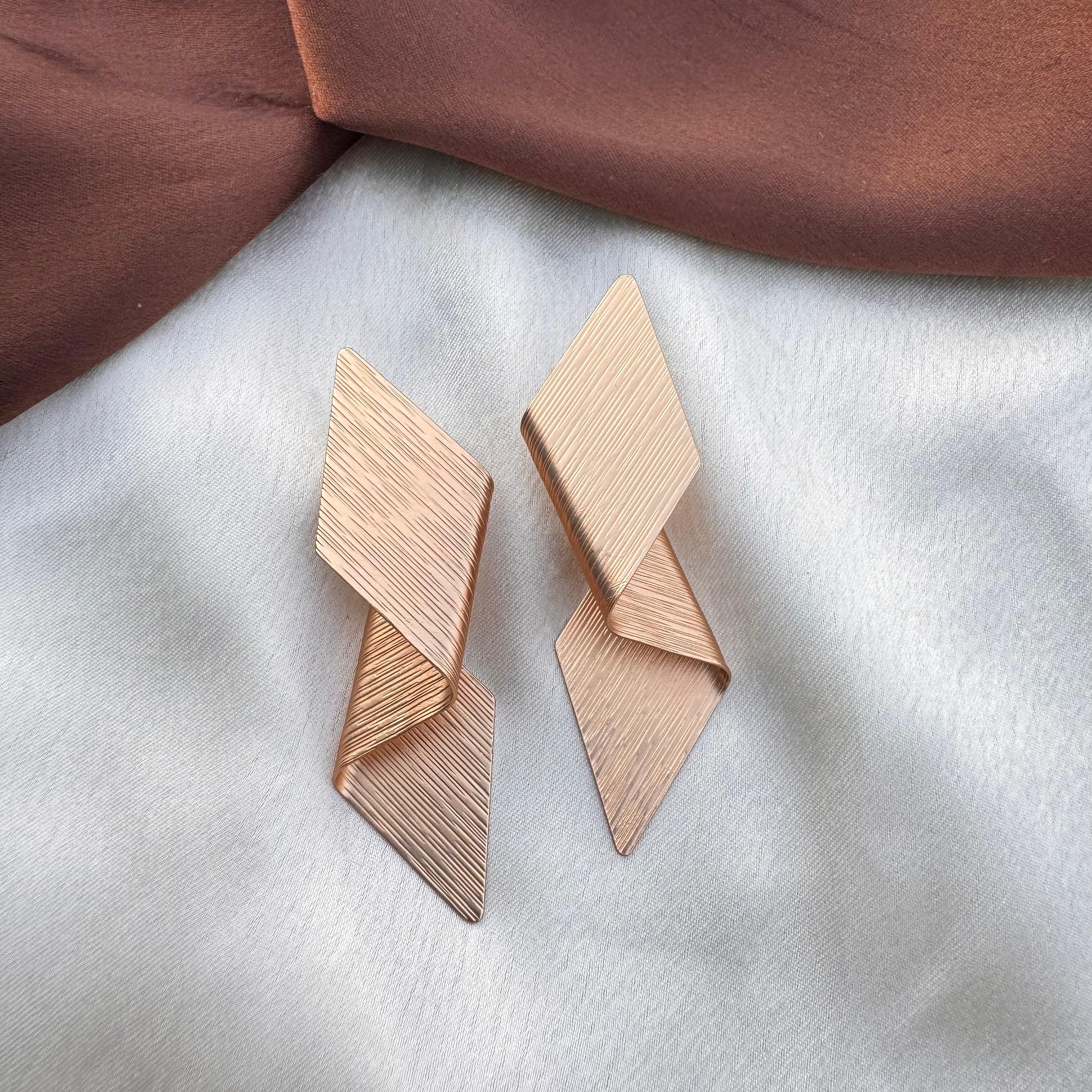 TFC Electric Spark Rose Gold Plated Dangler Earrings