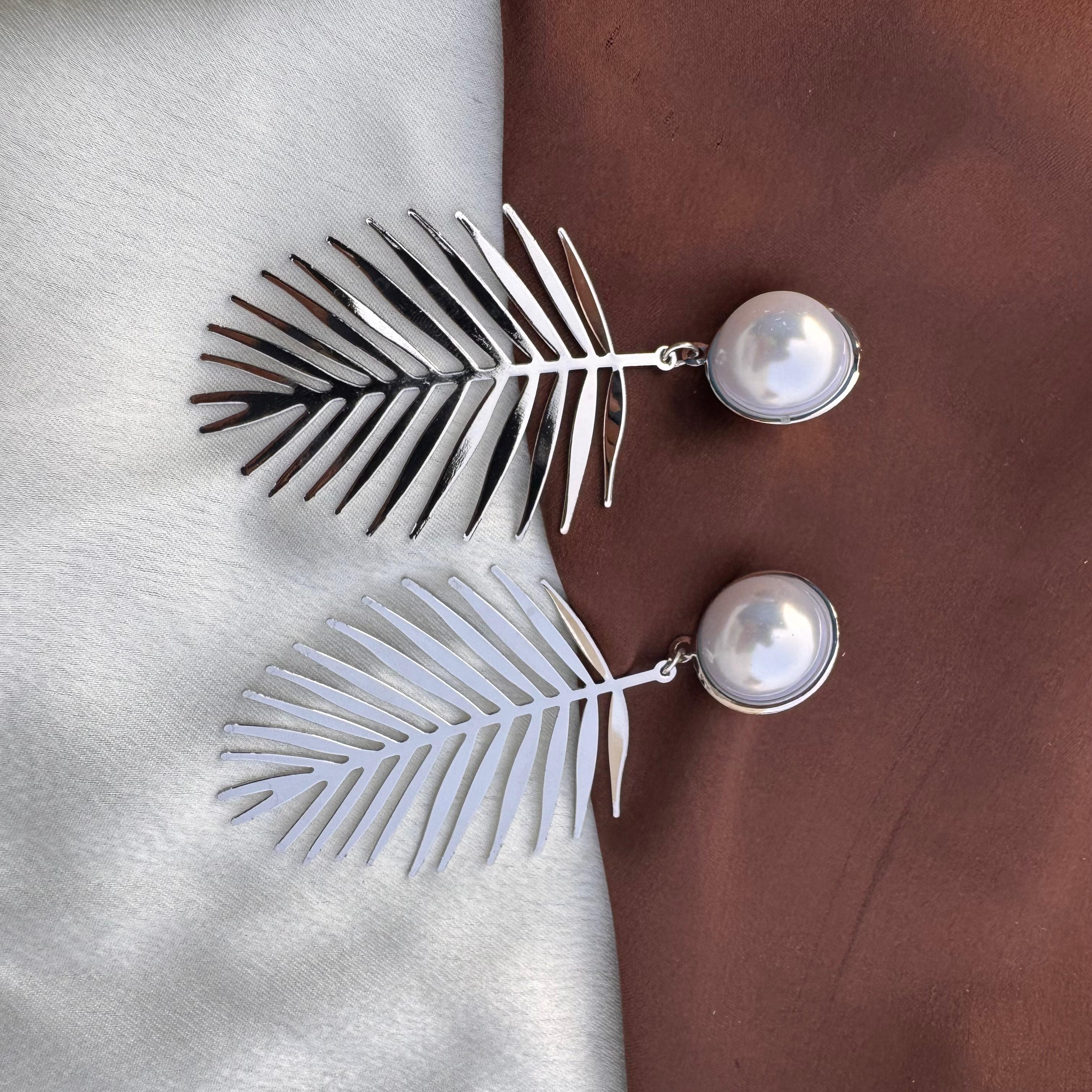 TFC Leaf Fall Silver Plated Dangler Earrings