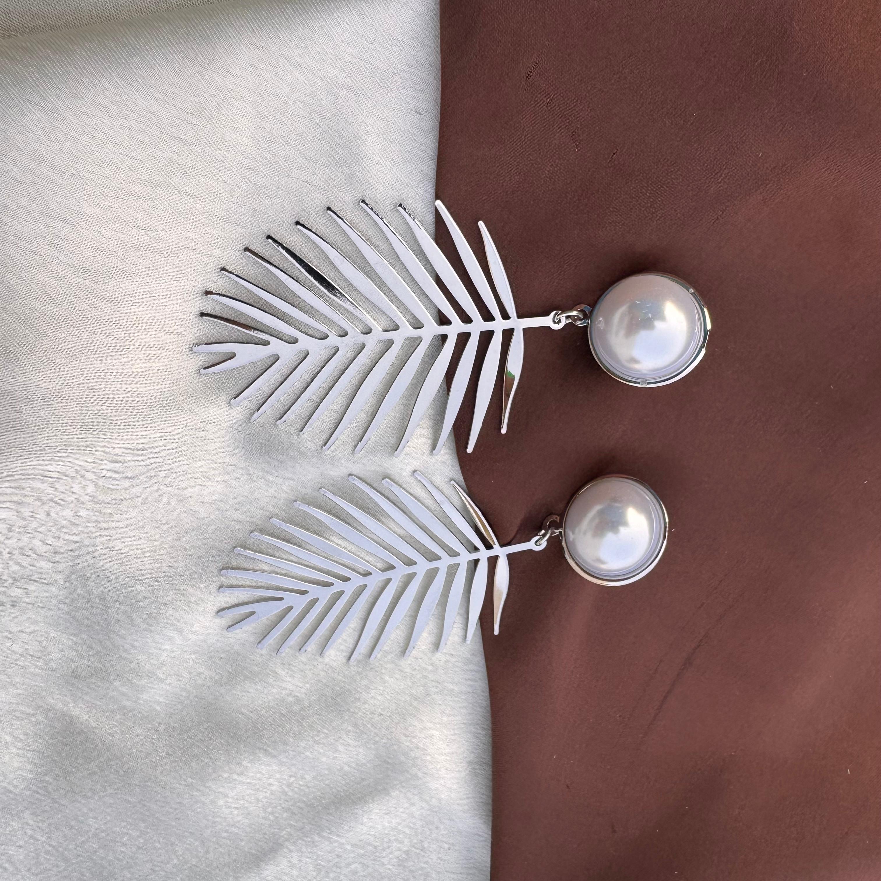 TFC Leaf Fall Silver Plated Dangler Earrings