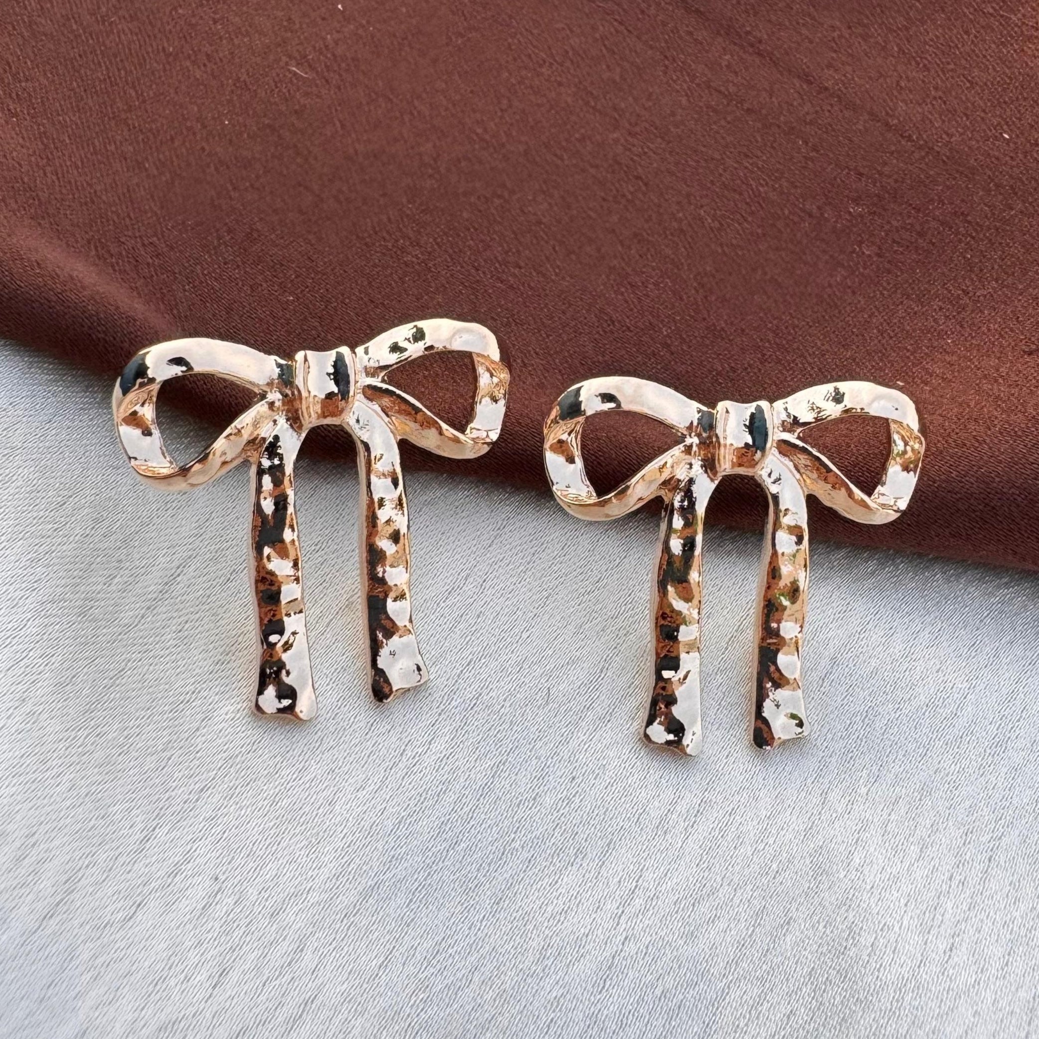 TFC Graceful Bow Gold Plated Stud Earrings