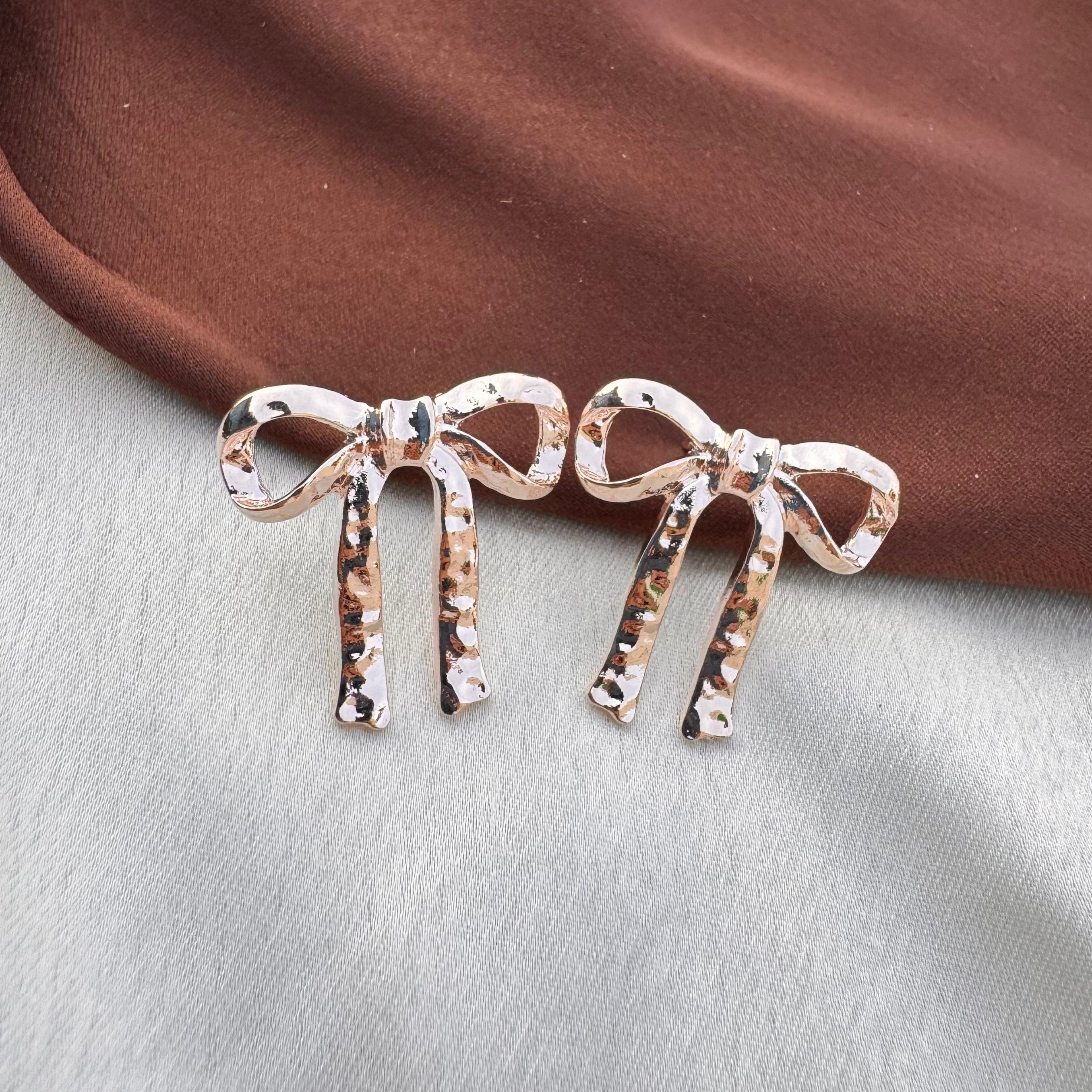 TFC Graceful Bow Rose Gold Plated Stud Earrings