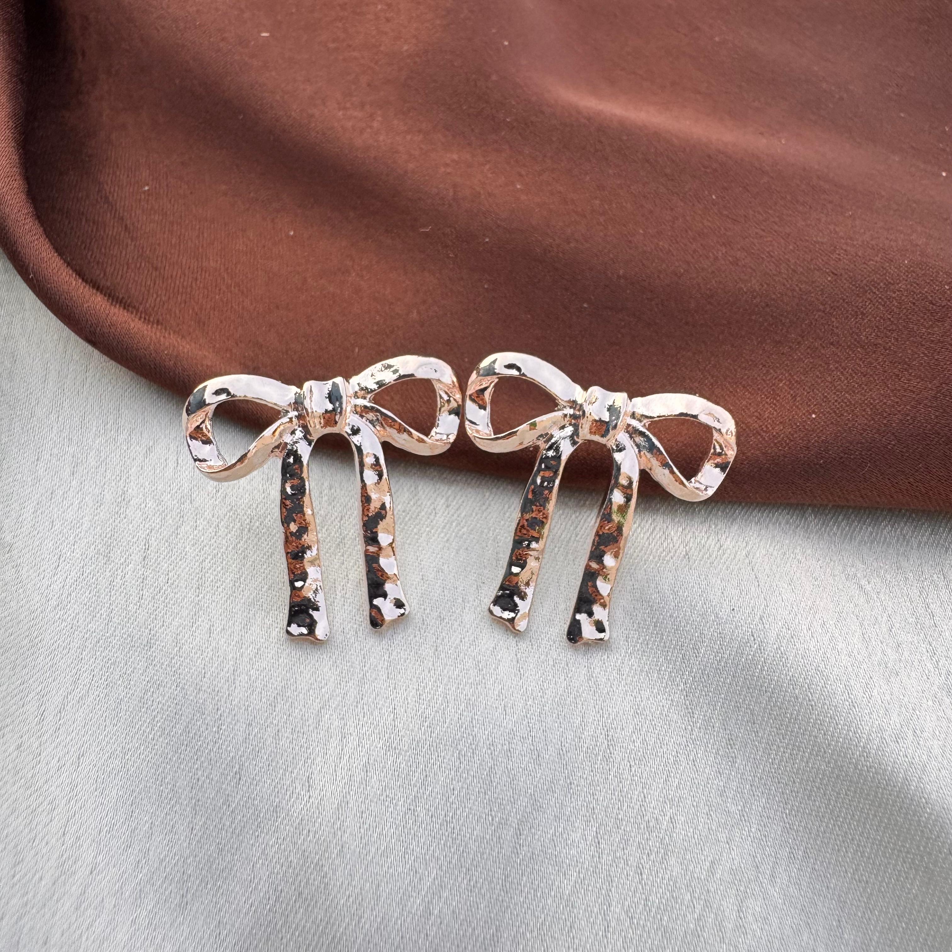 TFC Graceful Bow Rose Gold Plated Stud Earrings