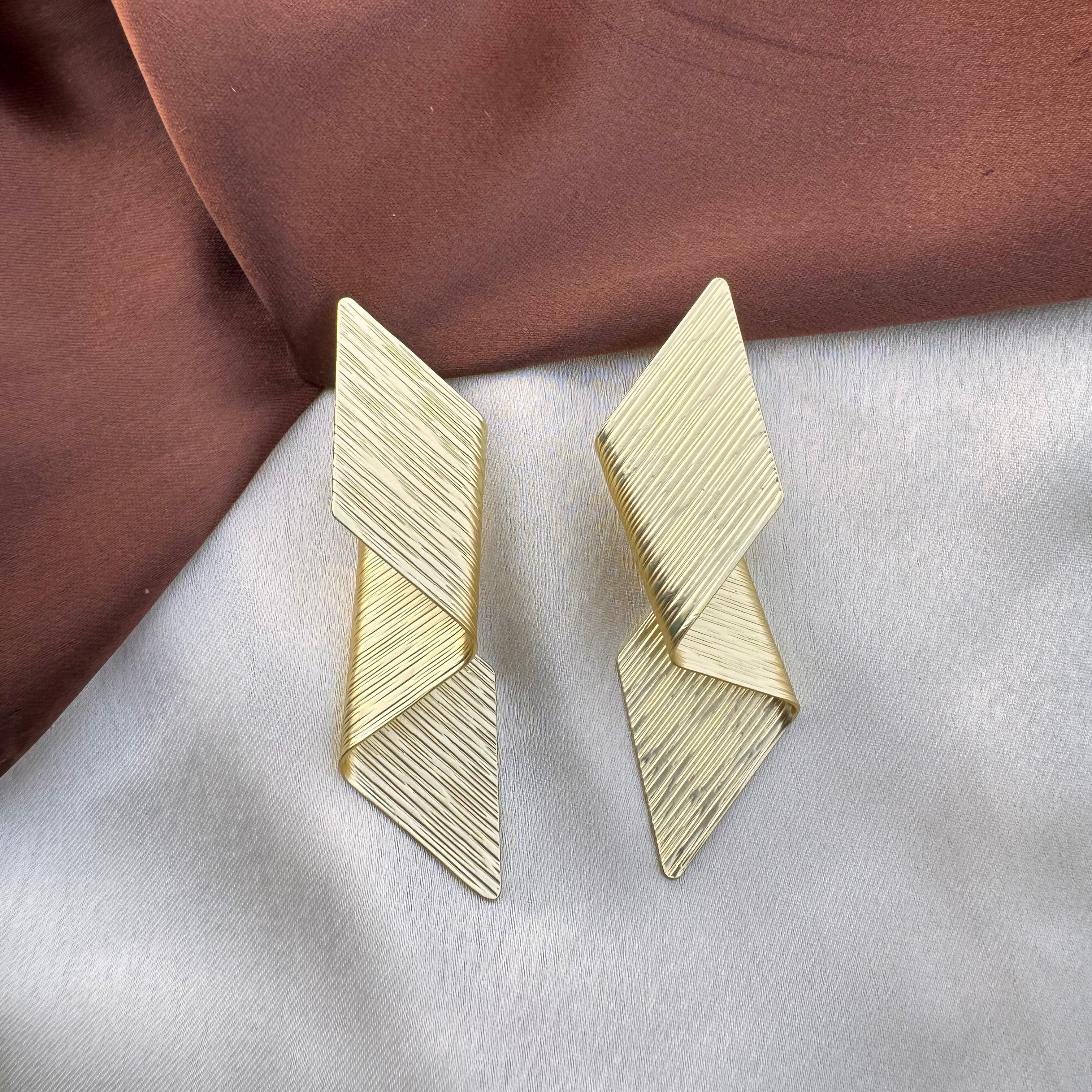 TFC Electric Spark Gold Plated Dangler Earrings