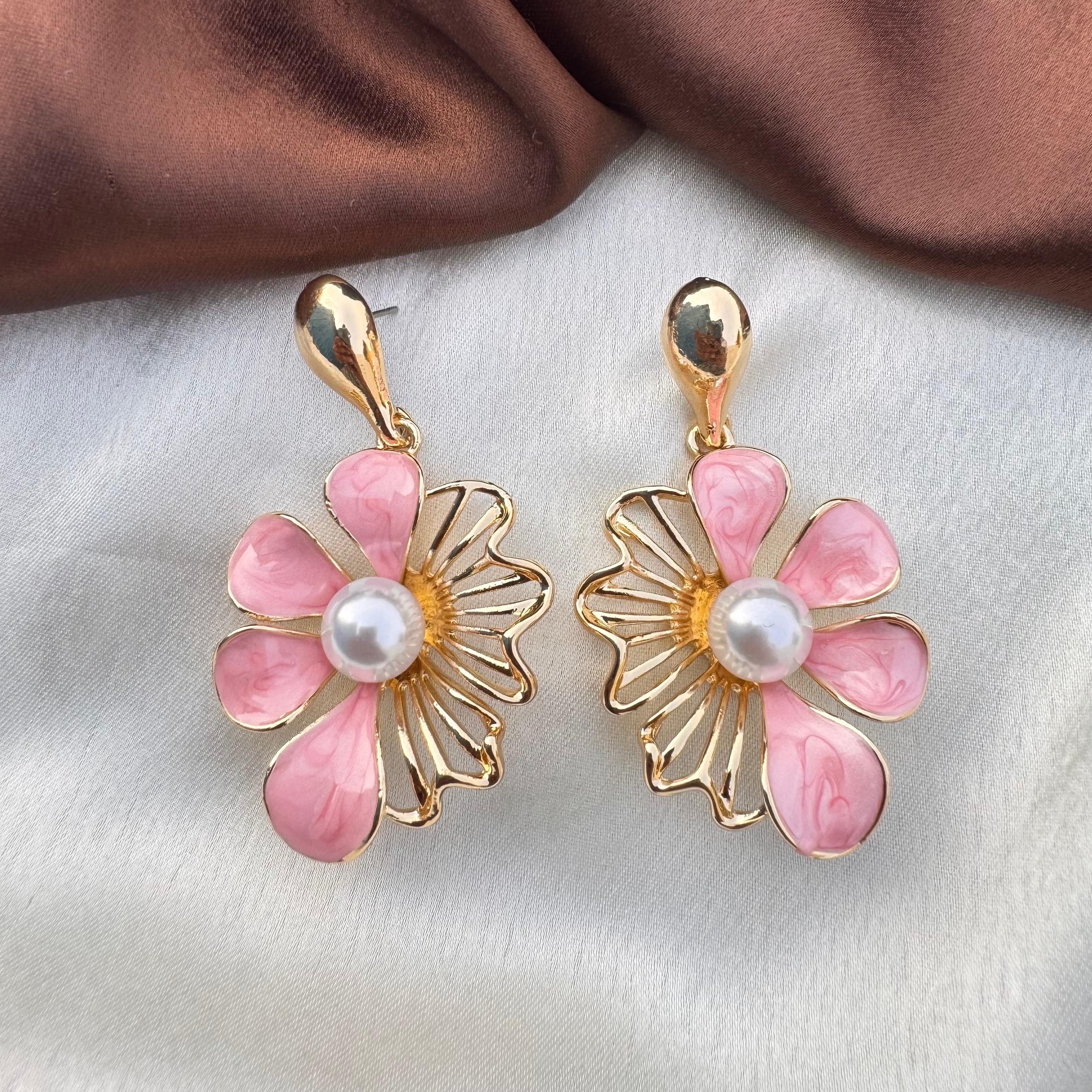 TFC Soft Pink Gold Plated Stud Earrings