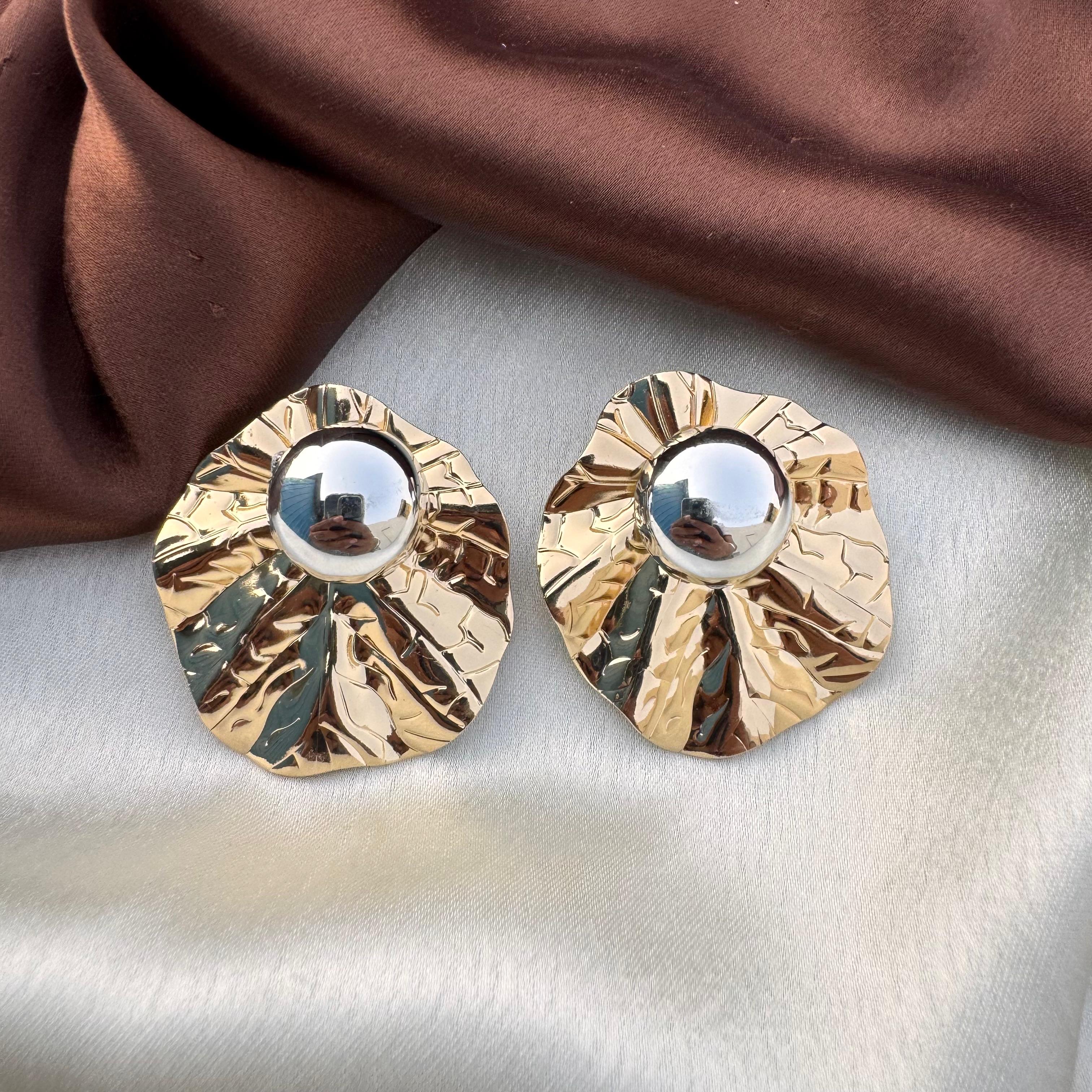 TFC Ebon Patel Gold Plated Stud Earrings