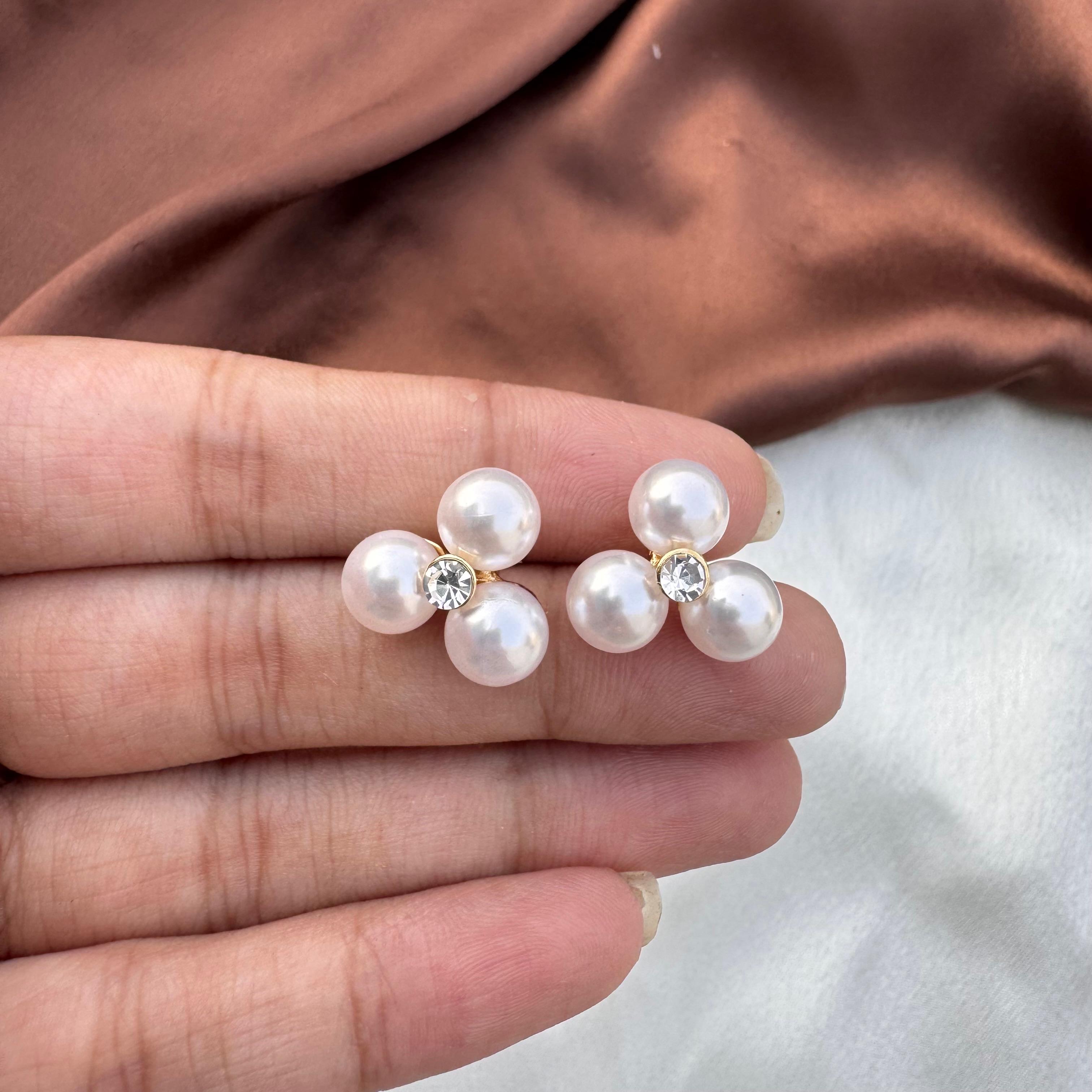 TFC Pearl Ball Gold Plated Stud Earrings