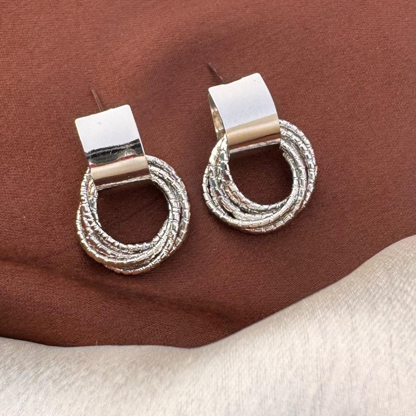 TFC Mist Silver Plated Hoop Earrings