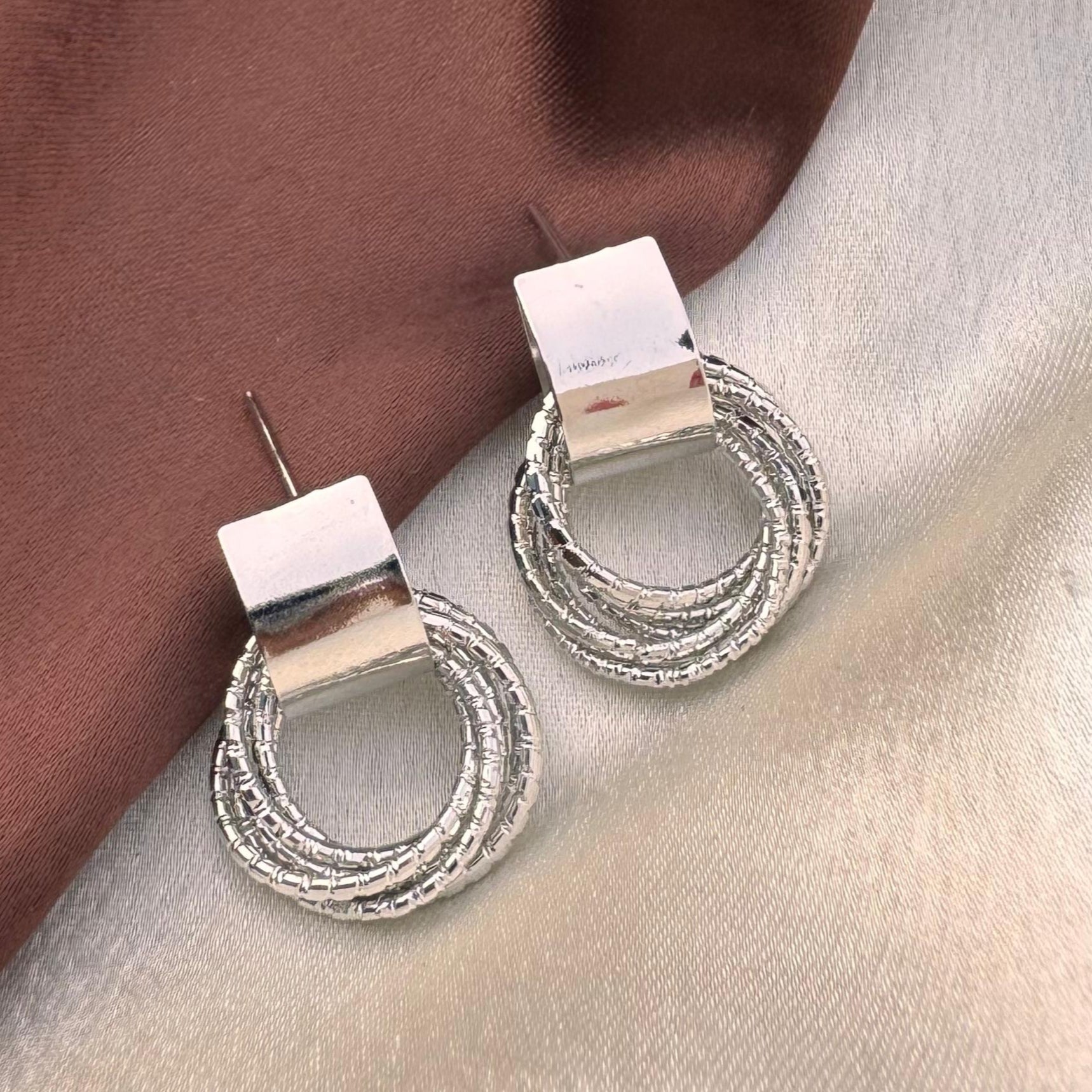 TFC Mist Silver Plated Hoop Earrings