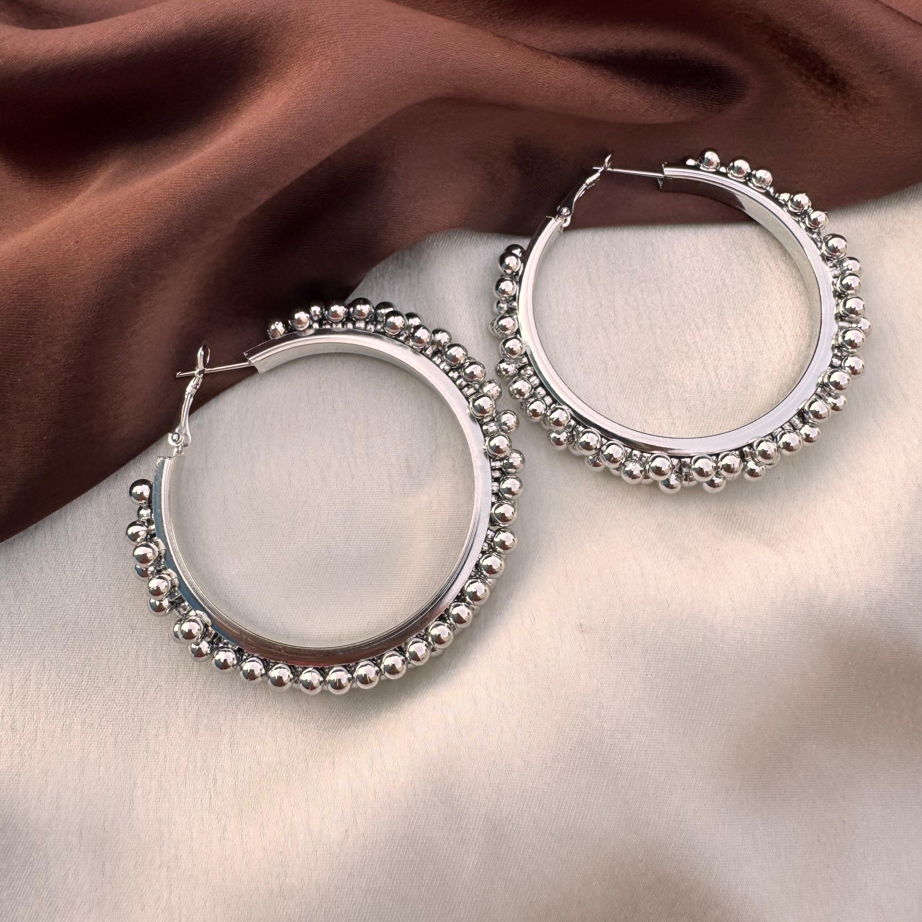 TFC Nova Silver Plated Hoop Earrings