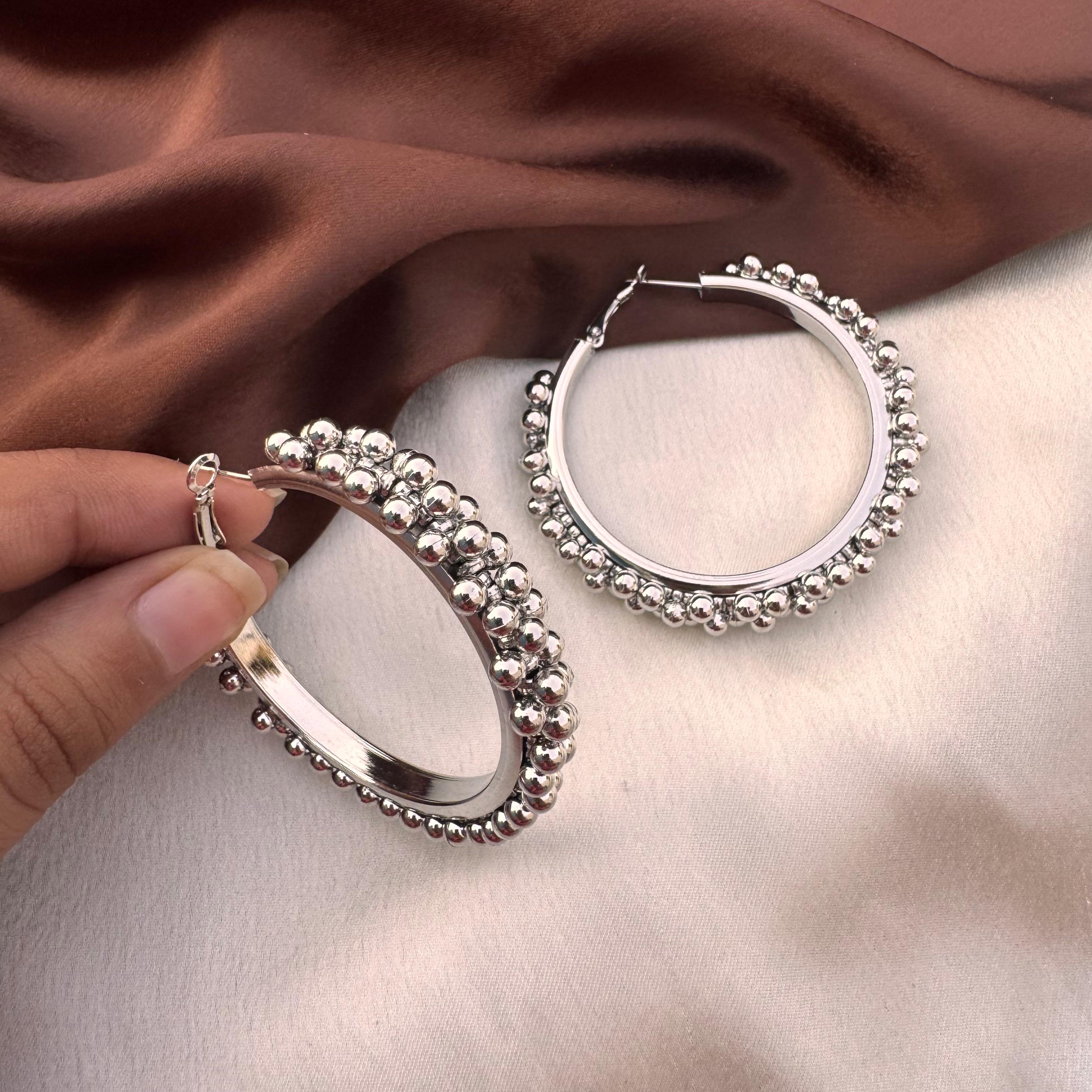 TFC Nova Silver Plated Hoop Earrings