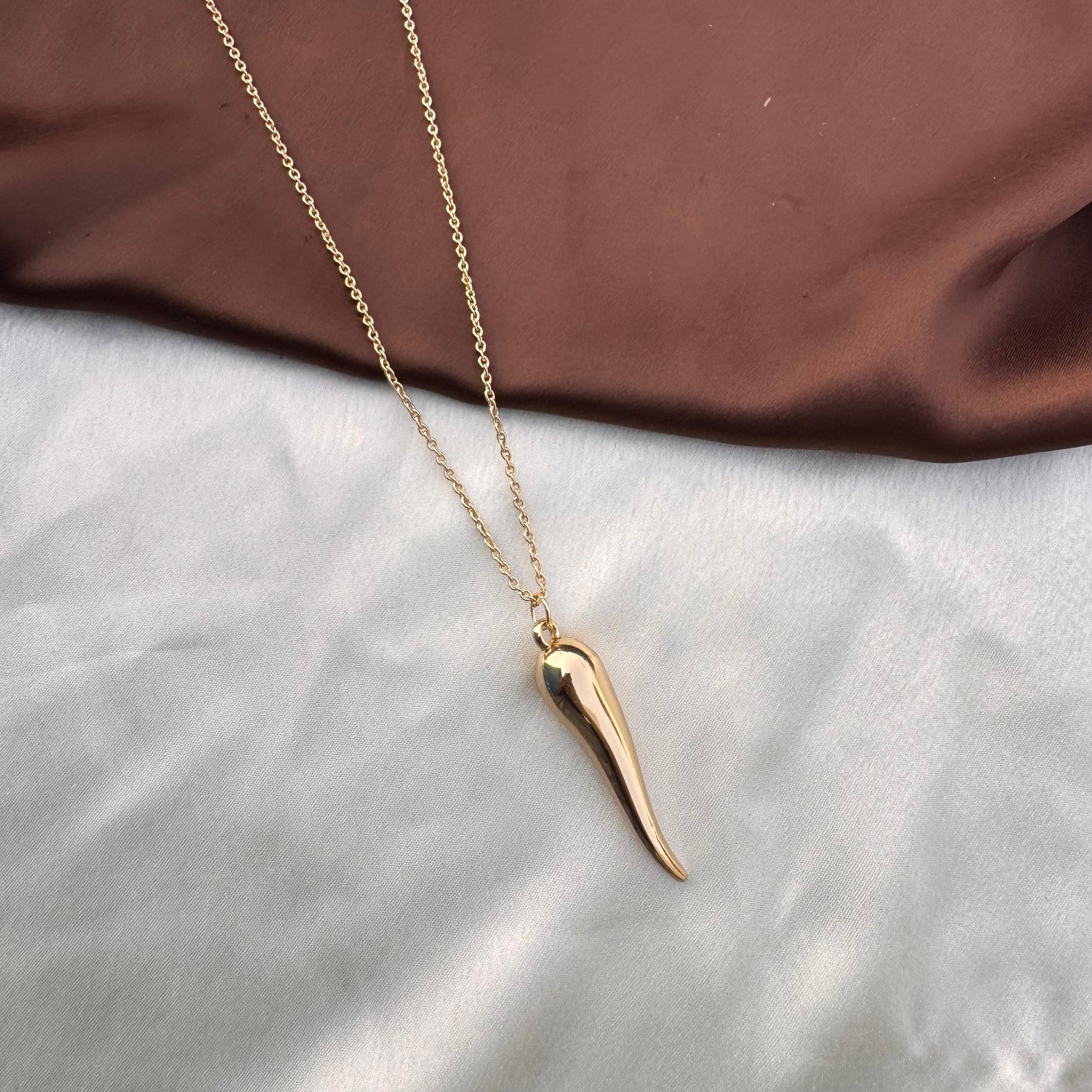 TFC Mirchi Gold Plated Pendant Necklace