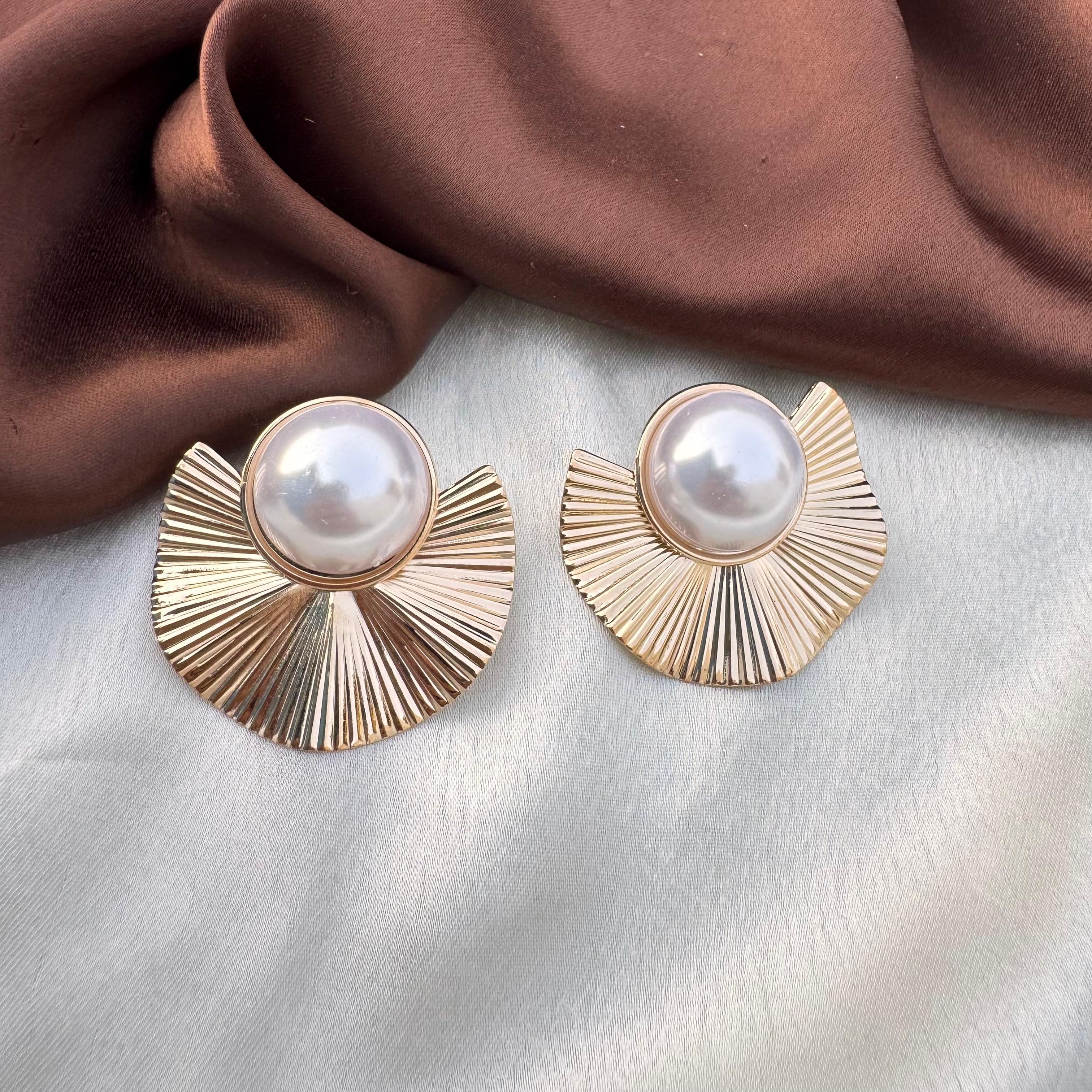 TFC Empyrean Gold Plated Stud Earrings