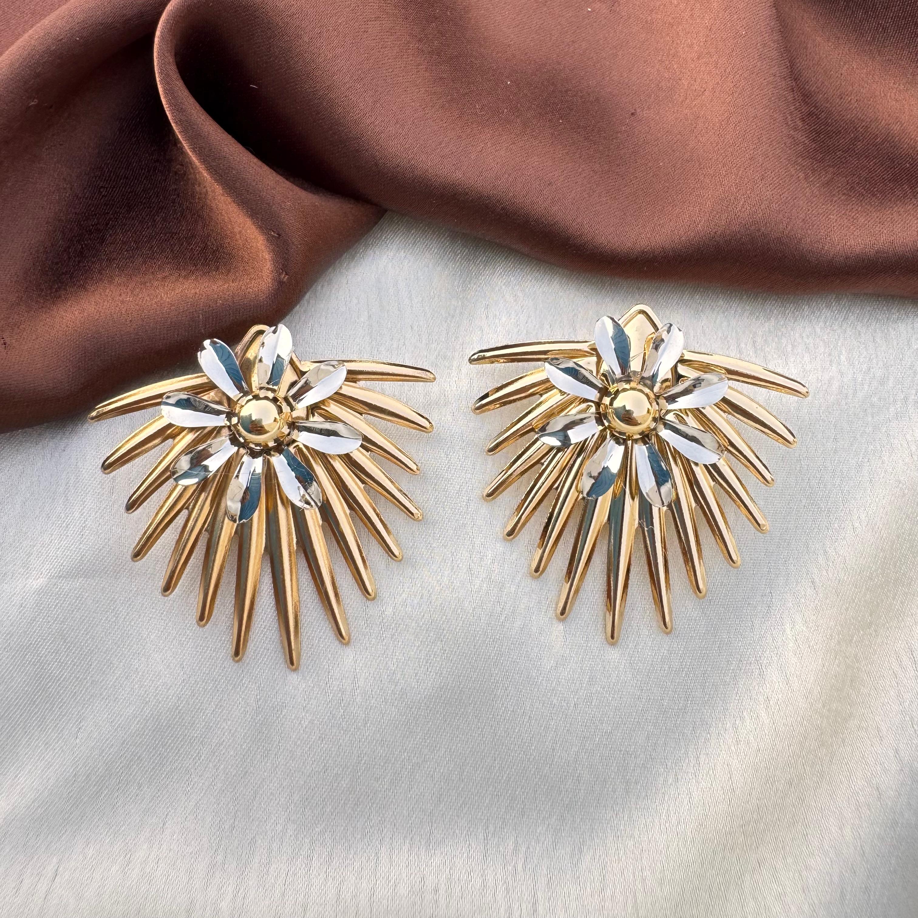 TFC Unique Gold Plated Stud Earrings