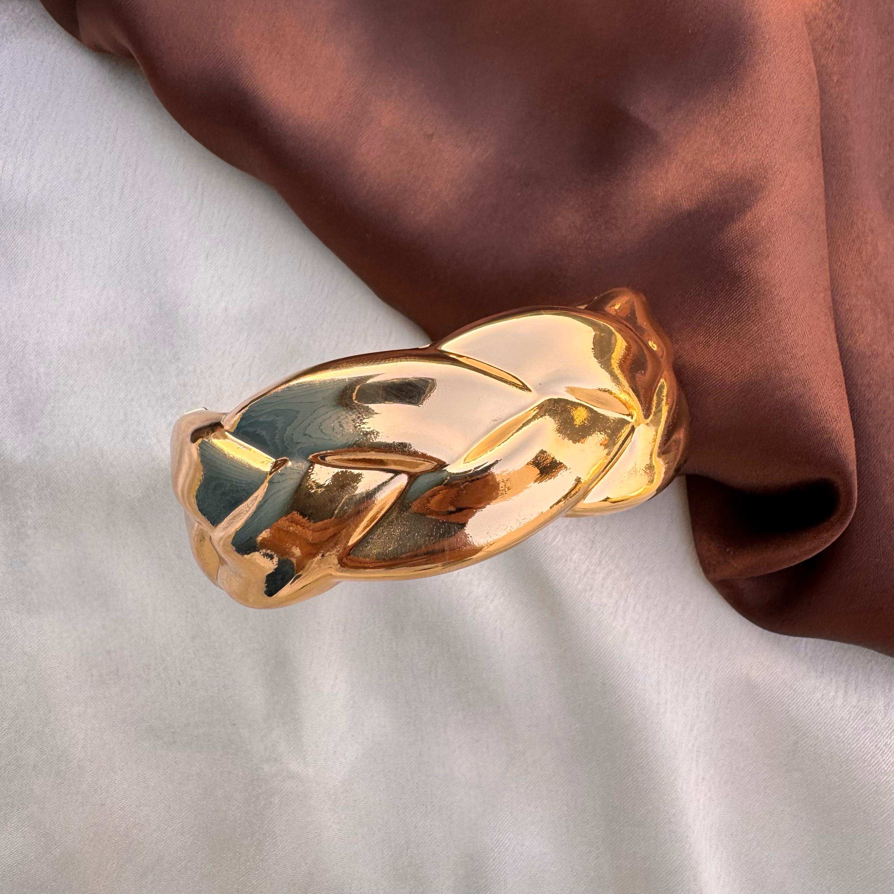 TFC Size 2.8 Braid Style Gold Plated Bracelet Bangle