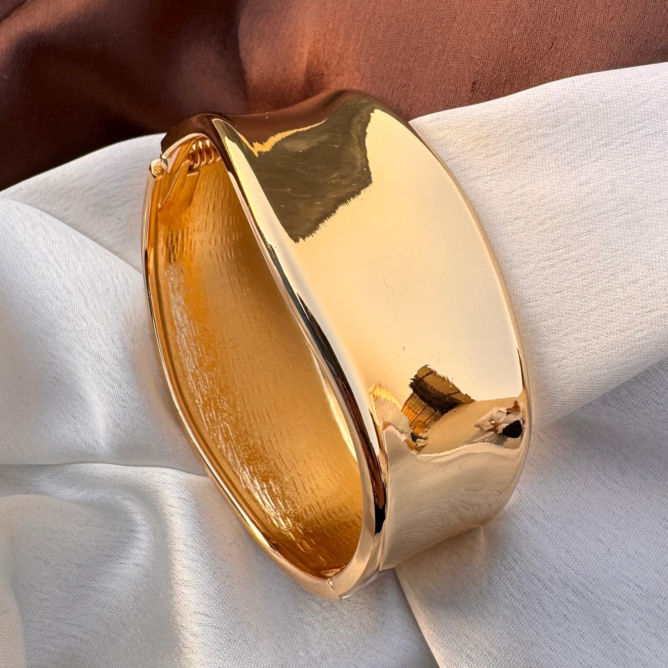 TFC  Size 2.6 Waveyline Gold Plated Bracelet Bangle