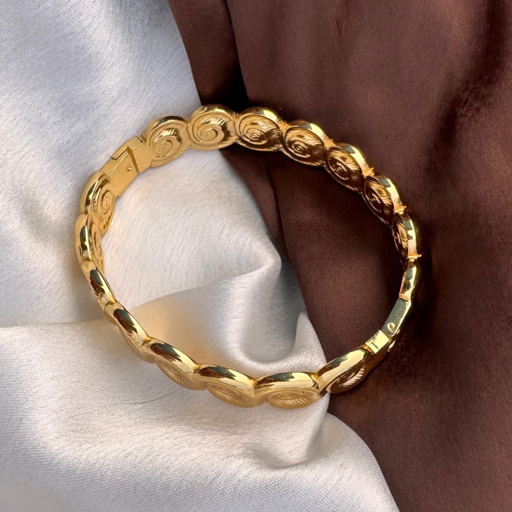 TFC Gold Plated Spiral Design Bracelet Bangle