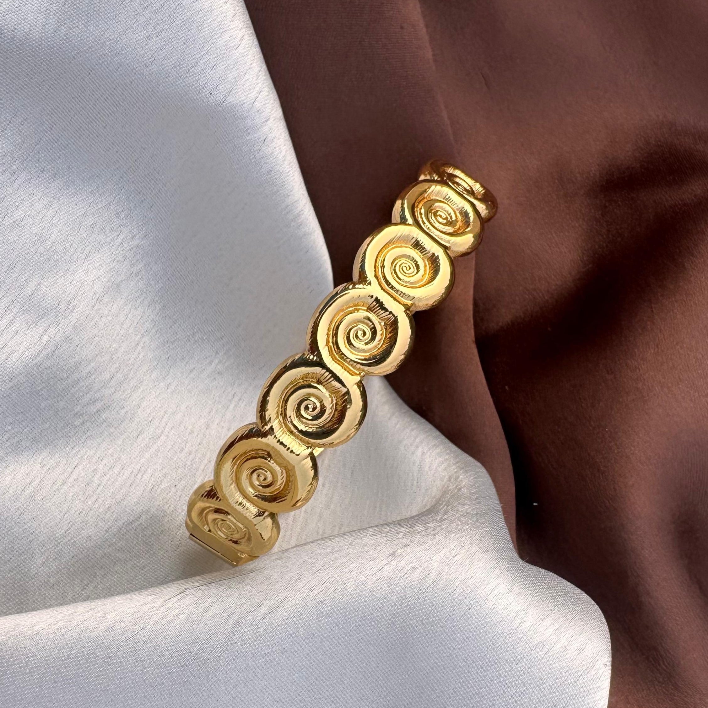 TFC Gold Plated Spiral Design Bracelet Bangle
