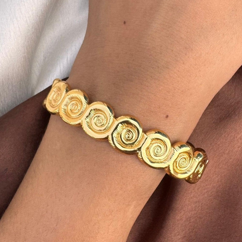 TFC Gold Plated Spiral Design Bracelet Bangle