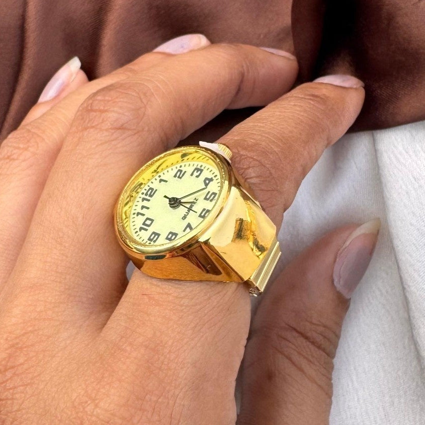 TFC Goldy Gold Plated Adjustable Watch Ring
