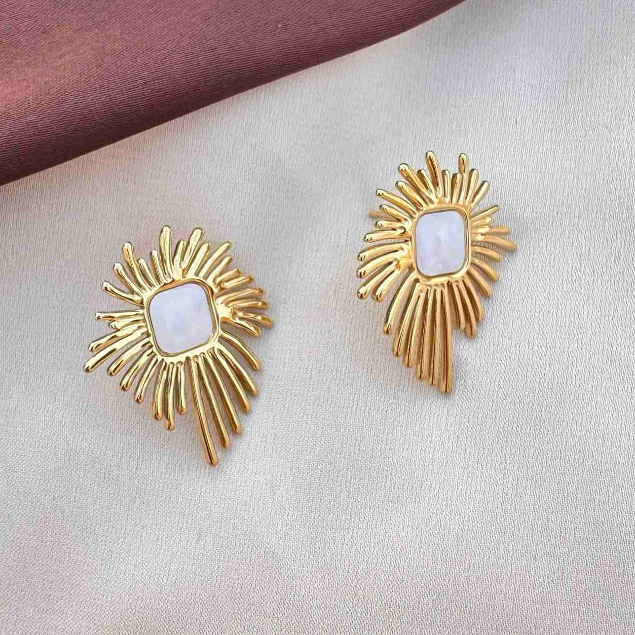 TFC Ornama Gold Plated Stud Earrings