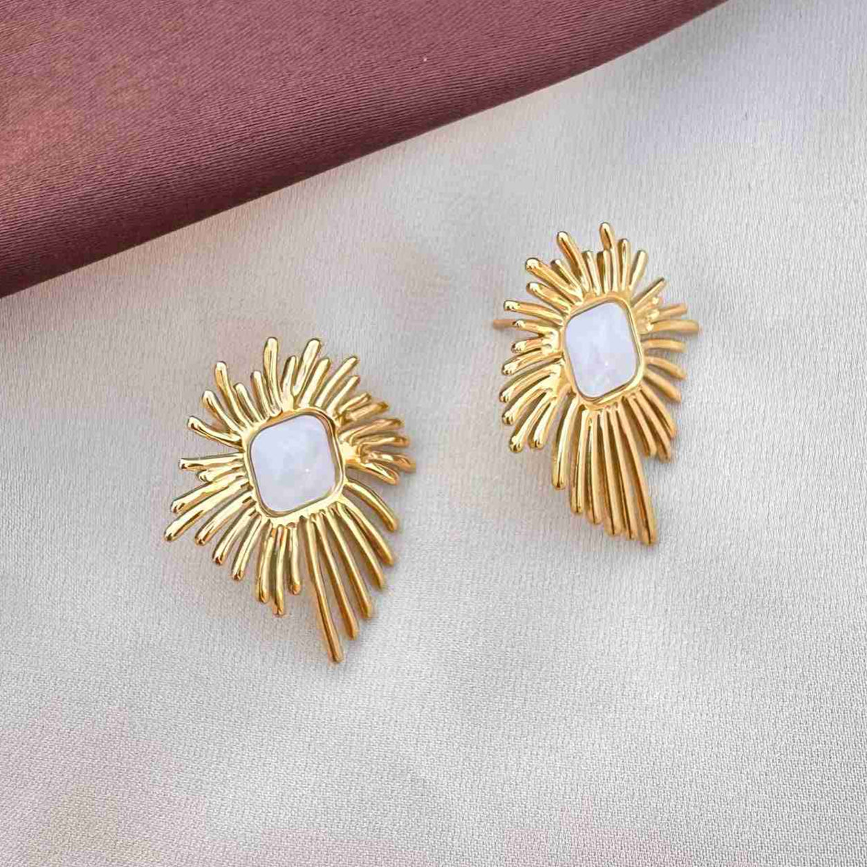 TFC Ornama Gold Plated Stud Earrings