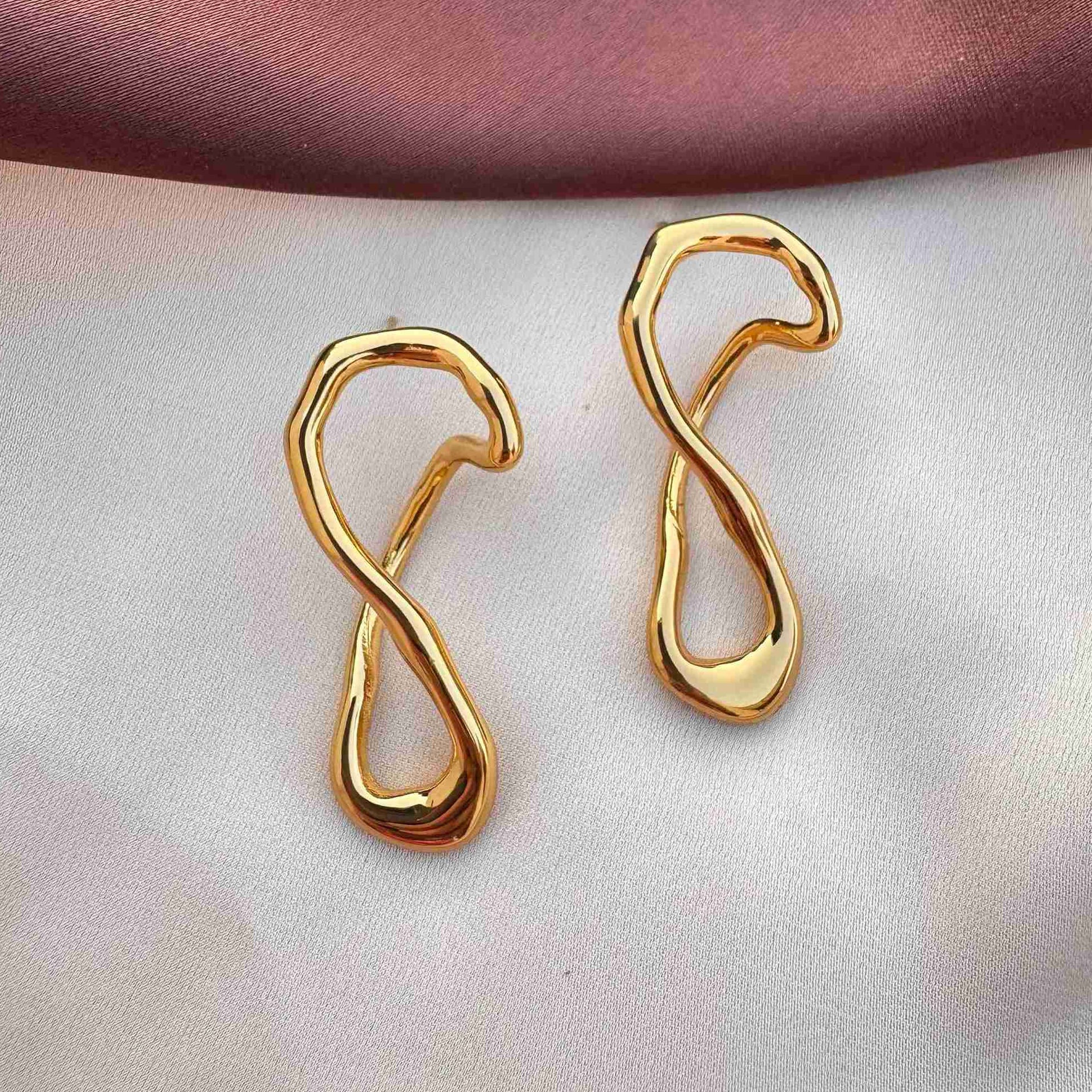 TFC Infinity Sign Gold Plated Stud Earrings