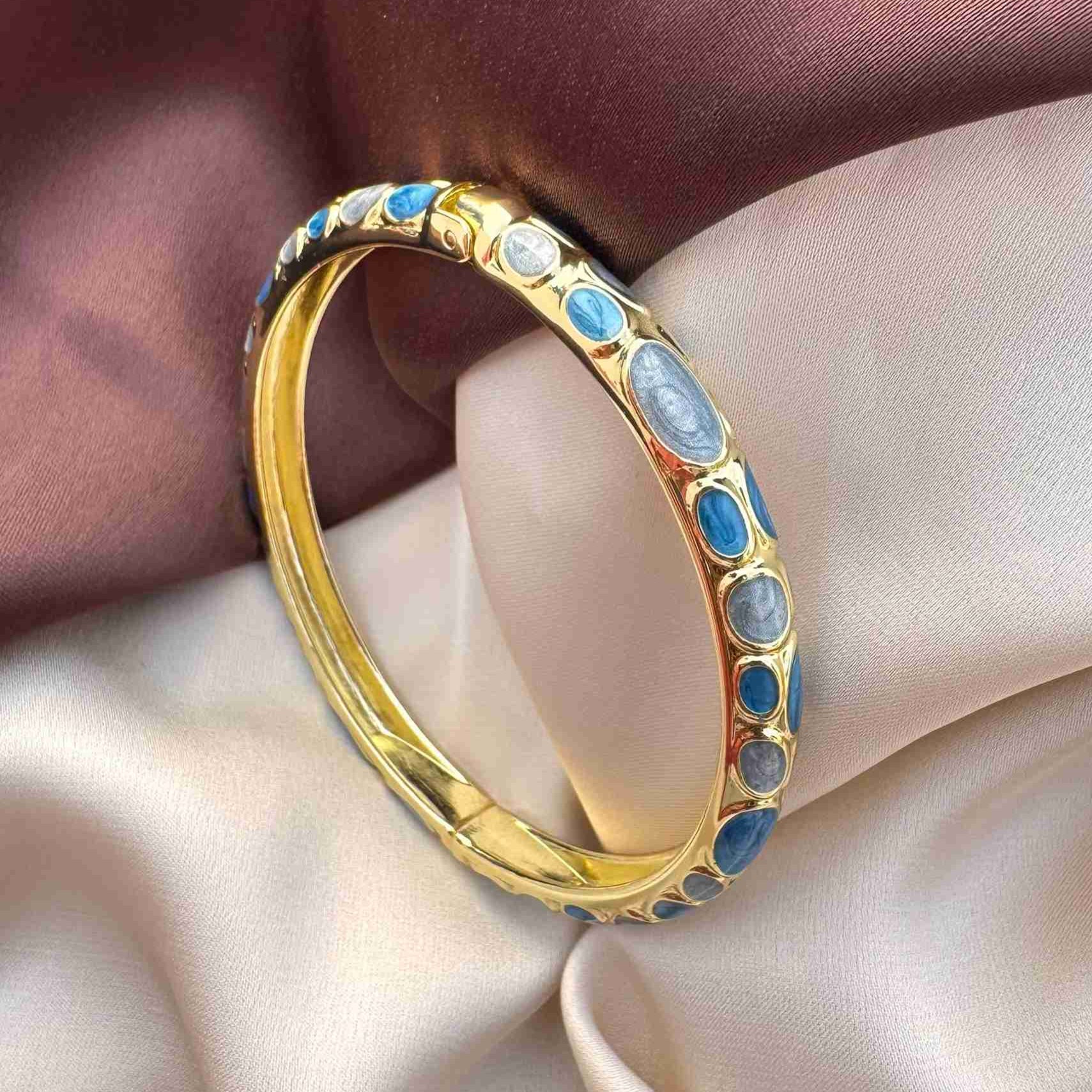 TFC Size 2.6 Blue Boom Gold Plated Bracelet Bangle