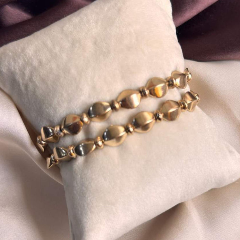 TFC Sharp Edge Gold Plated Bracelet (set of 2 )