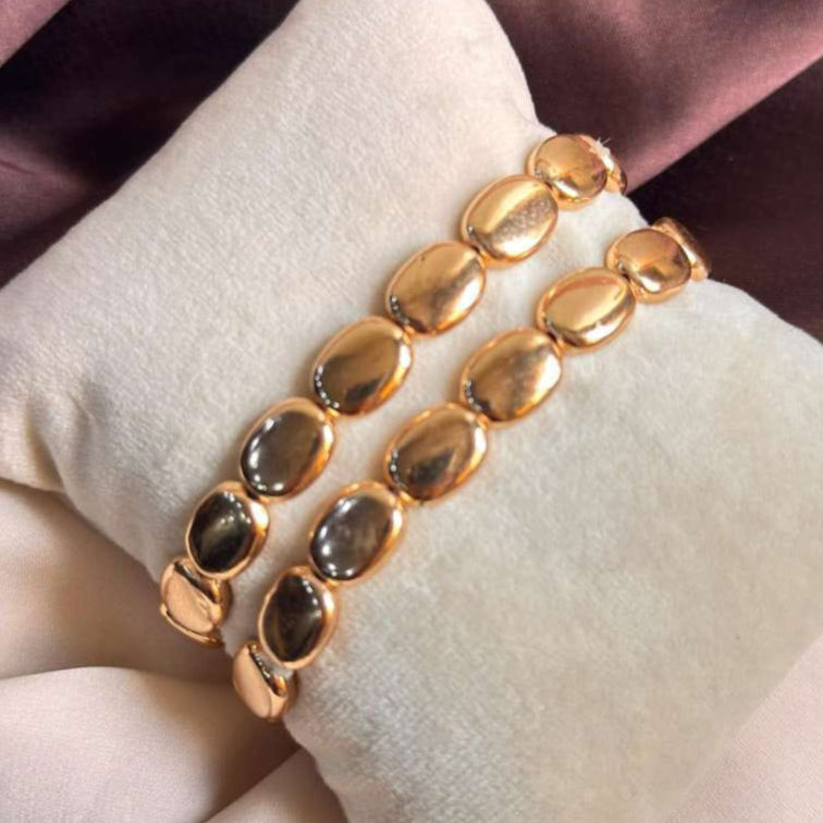 TFC Satin Aura Gold Plated Bracelet (Set of 2)
