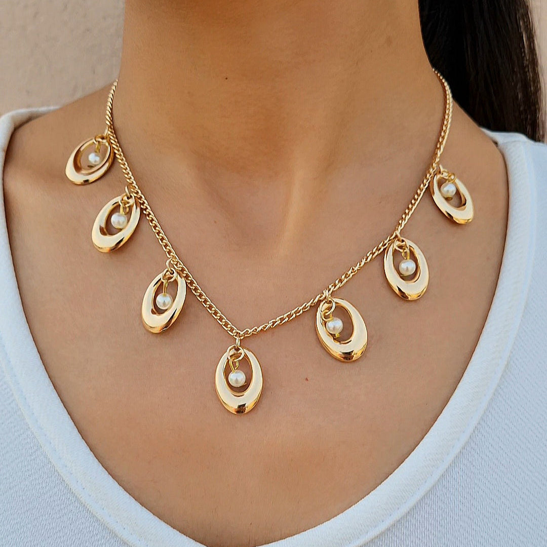 TFC Luna Drops Gold Plated Necklace