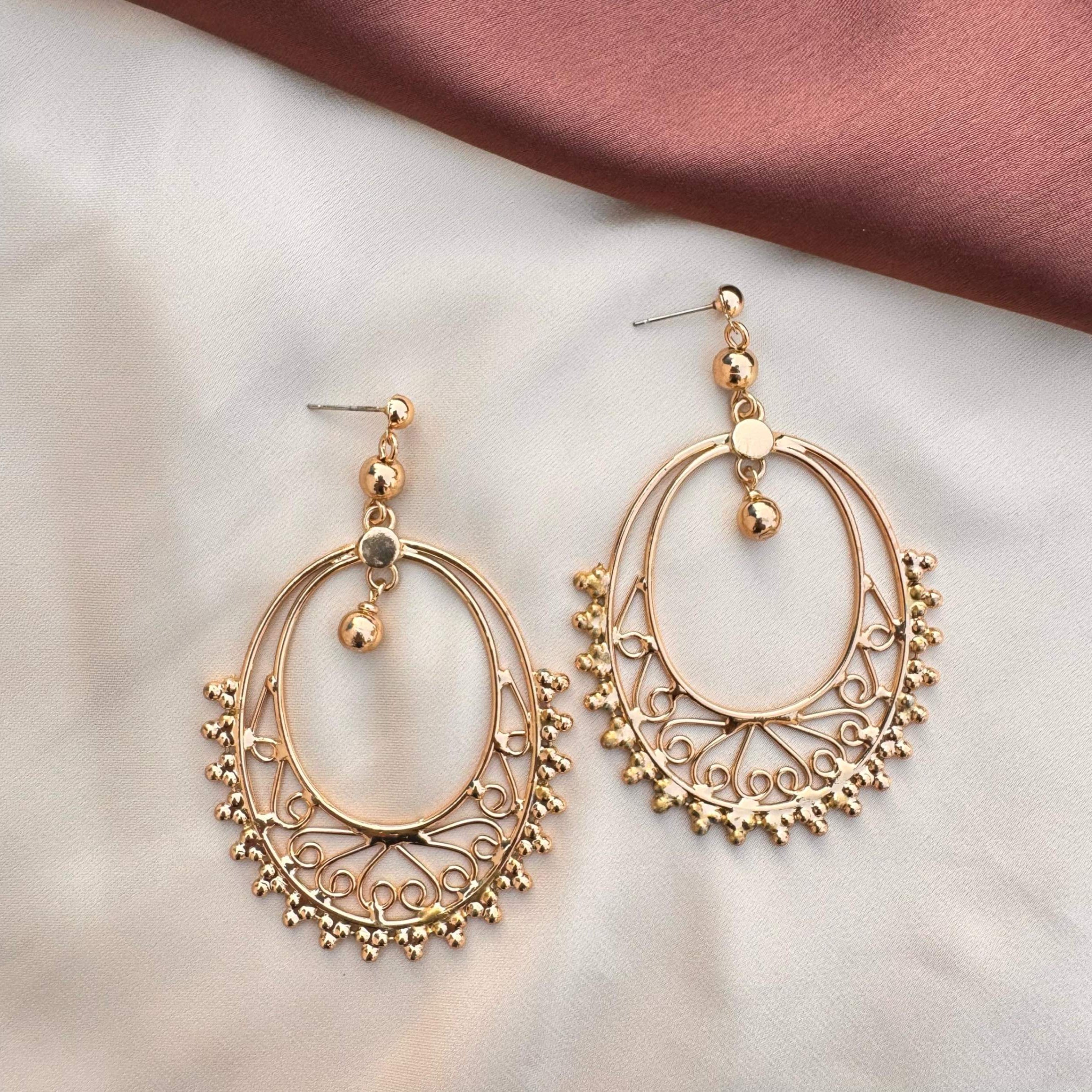 TFC Dazzling Gold Plated Dangler Earrings