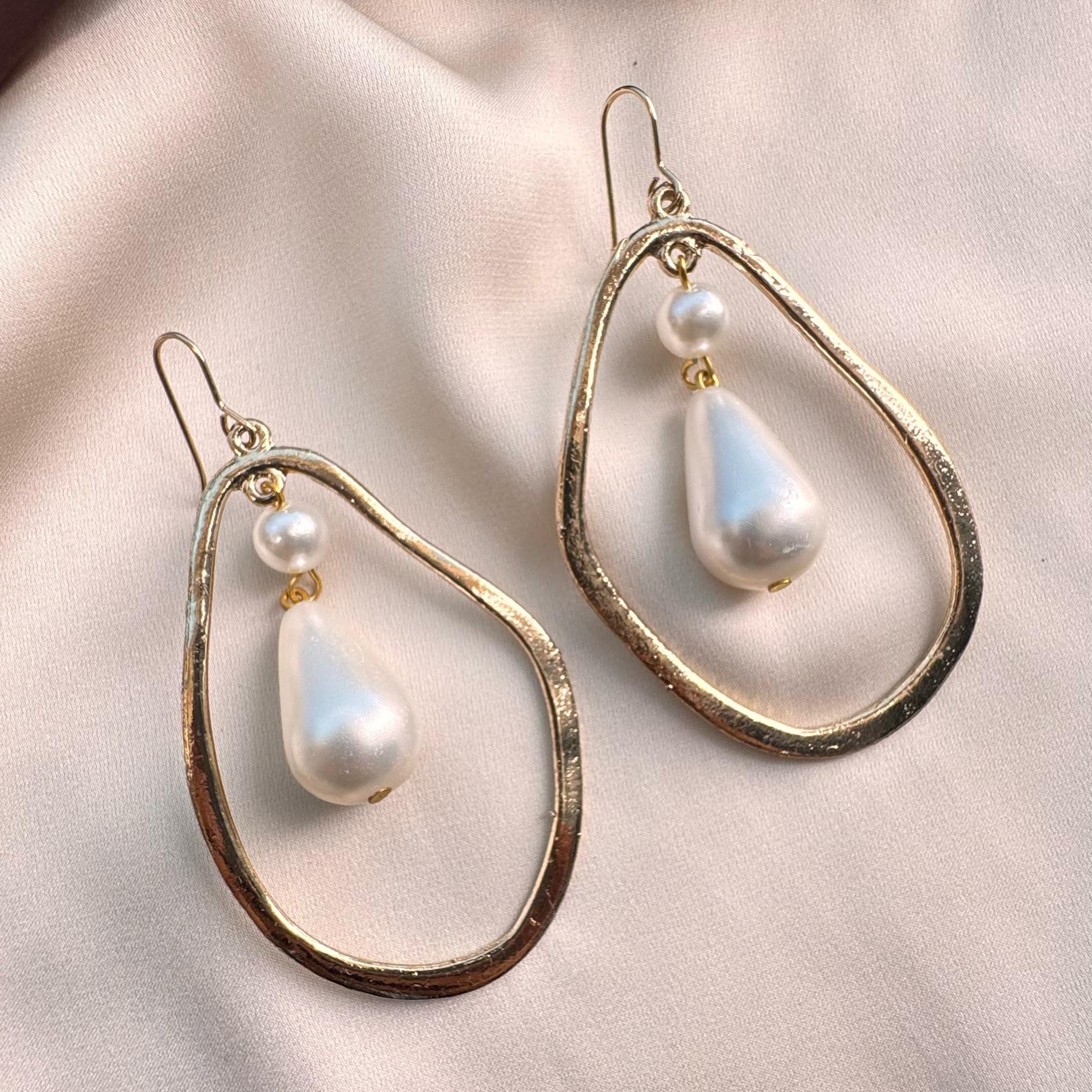 TFC Pearl Hanging Gold Plated Dangler Earrings