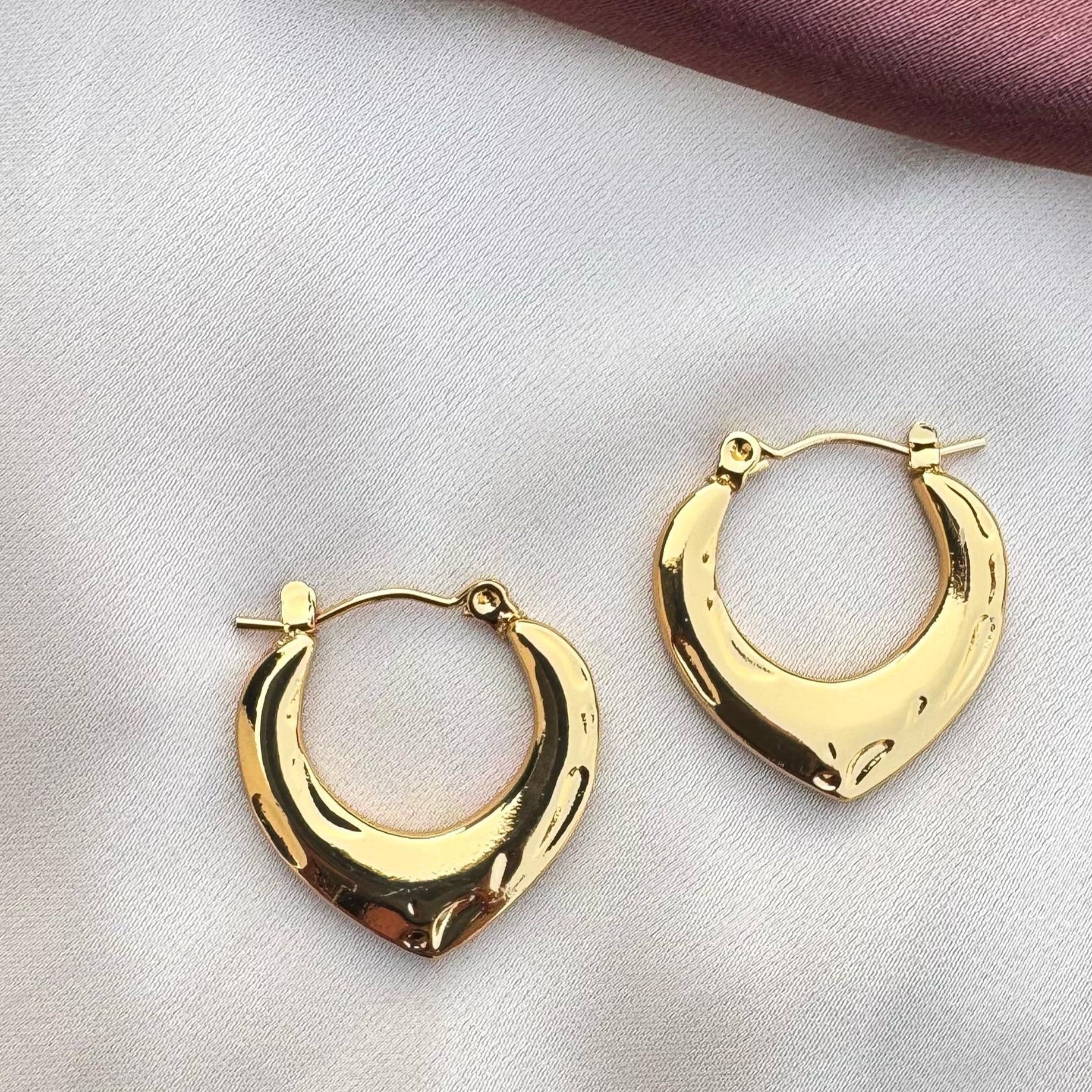 TFC Glow Mist Gold Plated Hoop Earrings