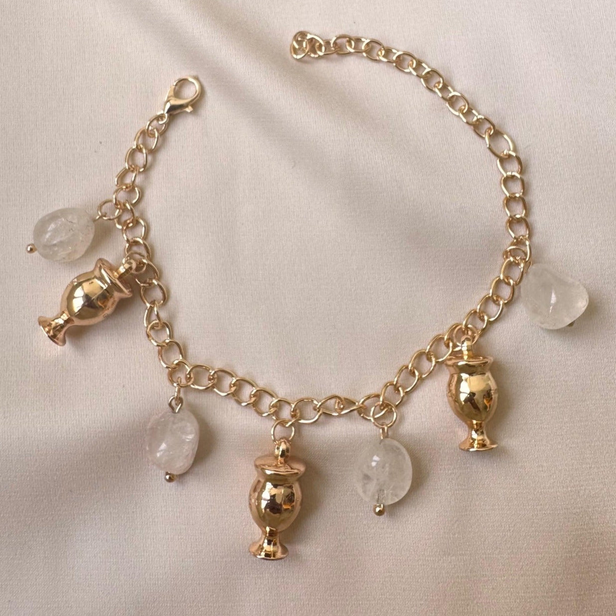 TFC Crystal Pot Gold Plated Chain Bracelet