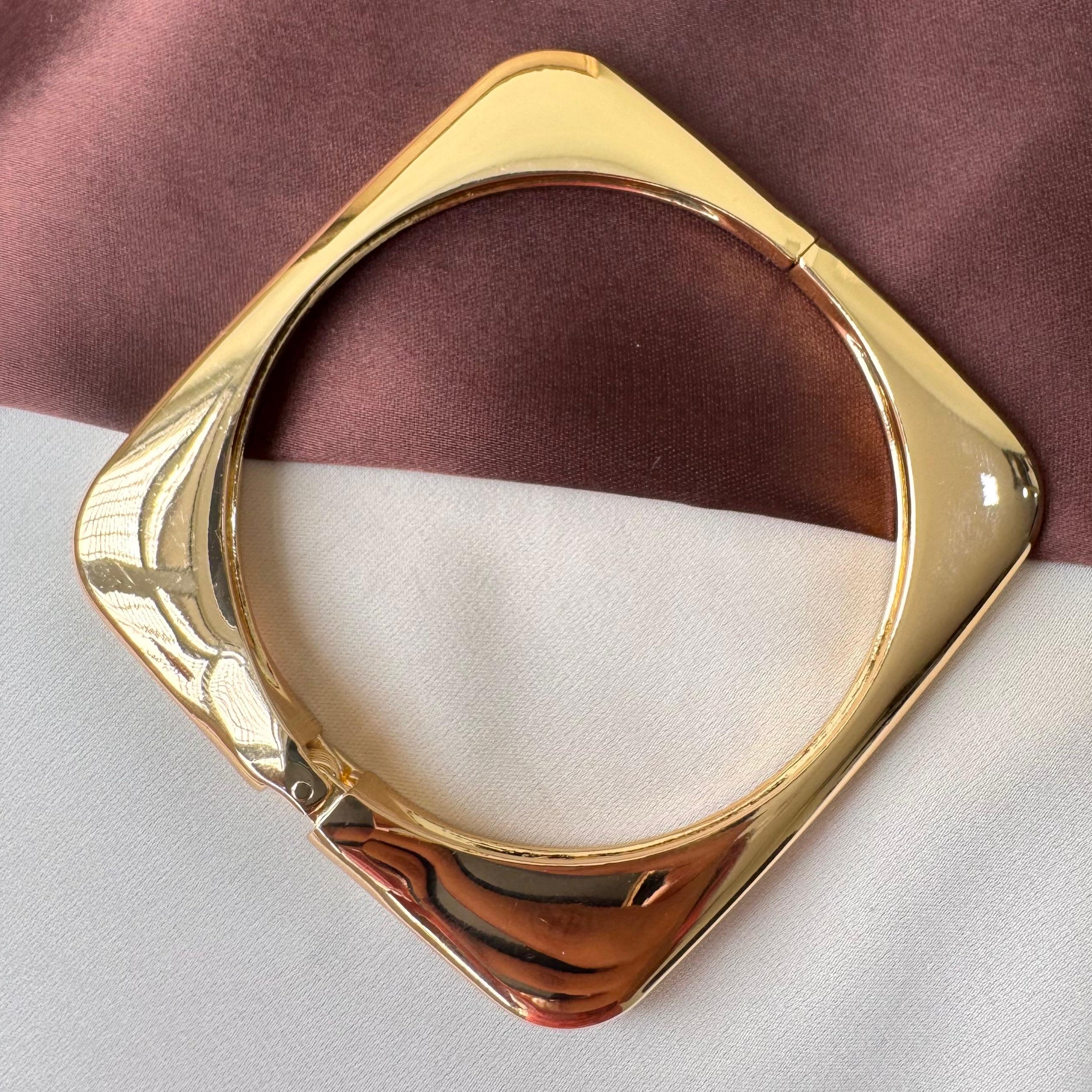 TFC Size 2.6 Soft Square Gold Plated Bangle