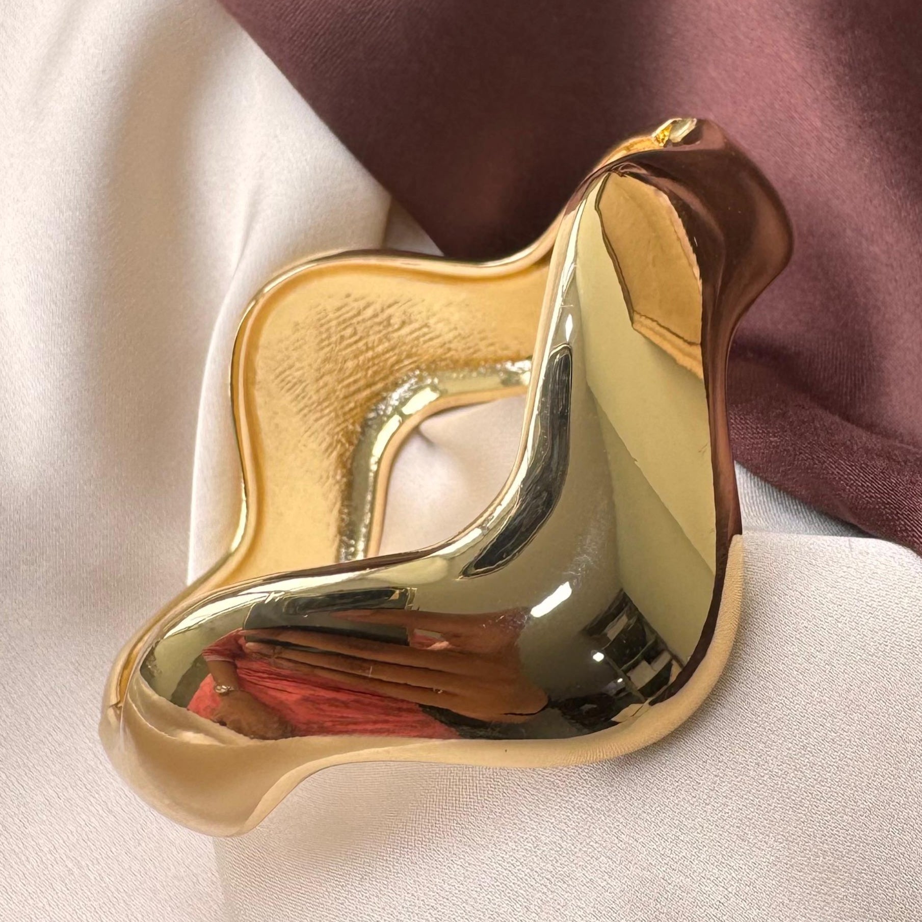 TFC Size 2.6 Deep Wavey Gold Plated Bangle
