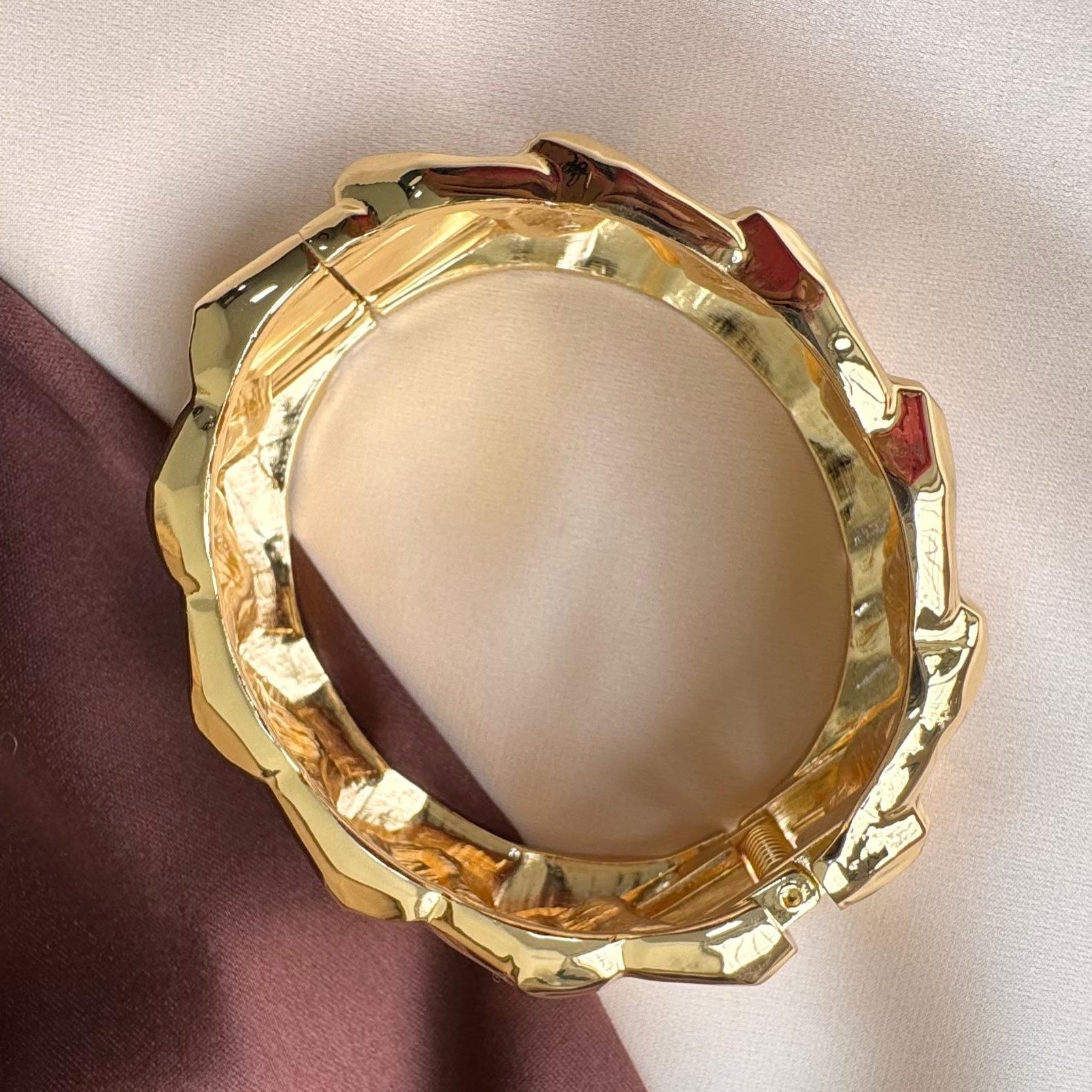 TFC Size 2.6 Lock Chain Gold Plated Bracelet Bangle