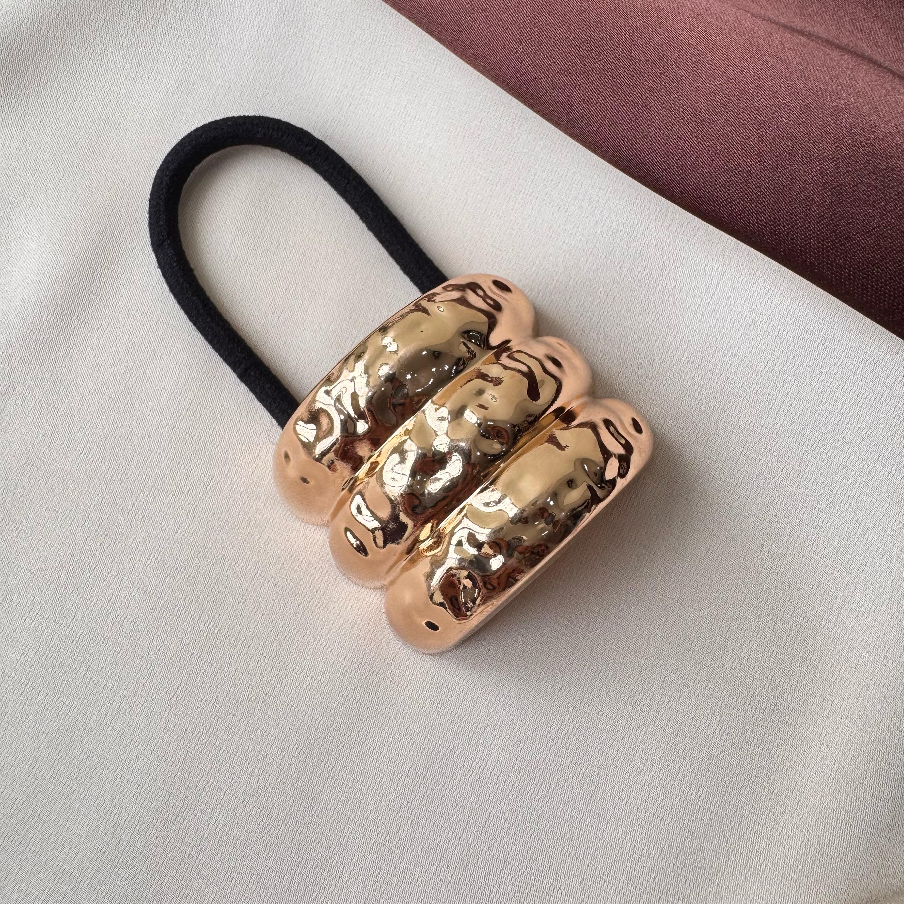 TFC Hair Loopie Gold Plated Hoop Earrings