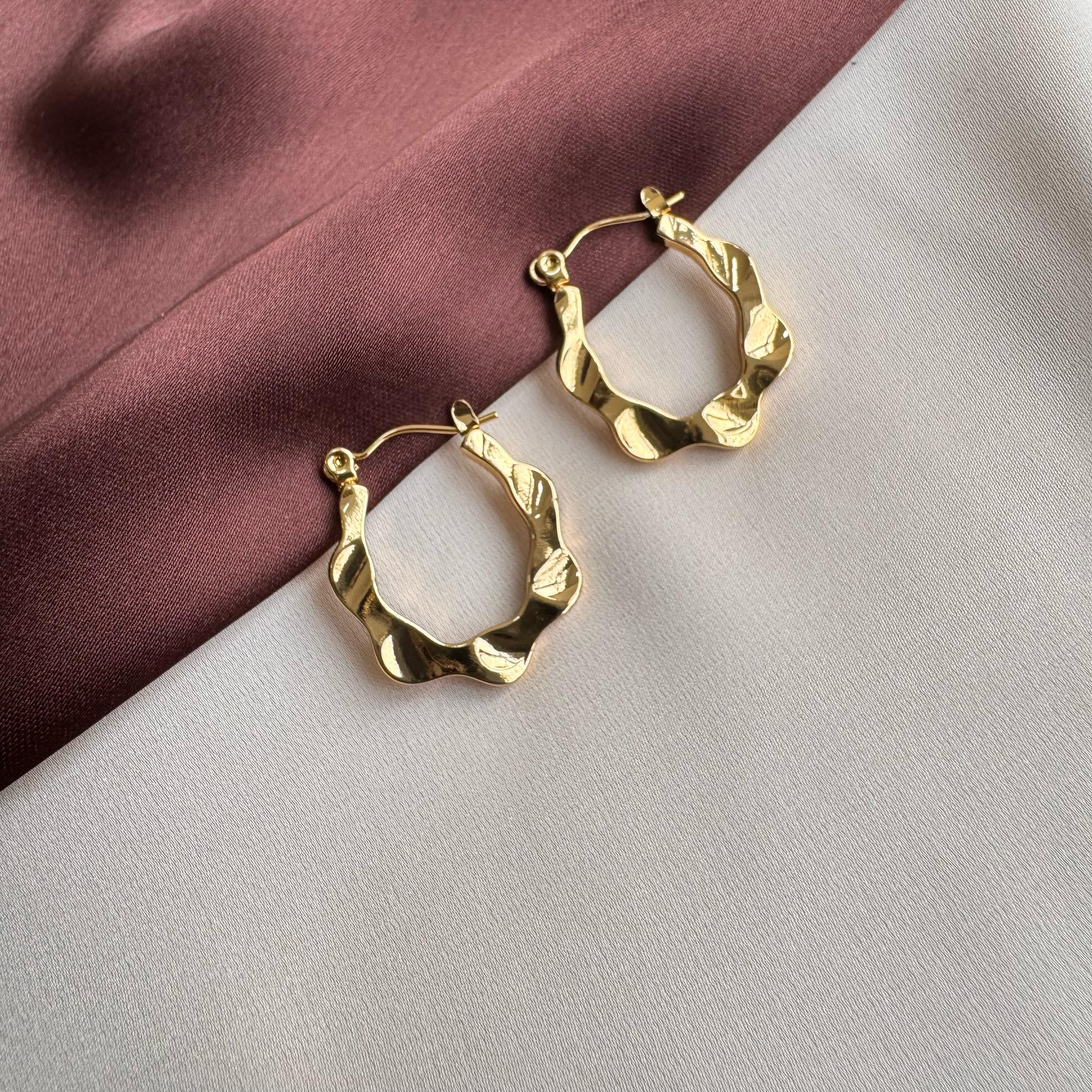 TFC Shine Circle Gold Plated Hoop Earrings